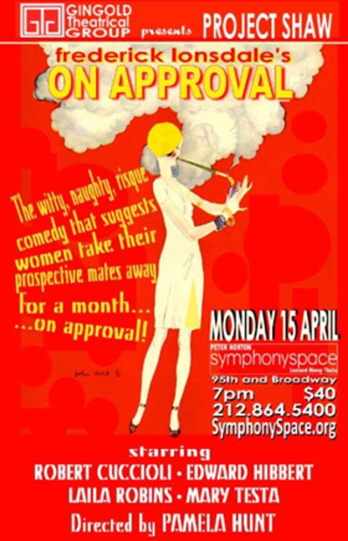 GTG's Project Shaw Continues The 2019 Season With Robert Cuccioli, Edward Hibbert, Laila Robins And Mary Testa In ON APPROVAL GTG's Project Shaw Continues The 2019 Season With Robert Cuccioli, Edward Hibbert, Laila Robins And Mary Testa In ON APPROVAL Image