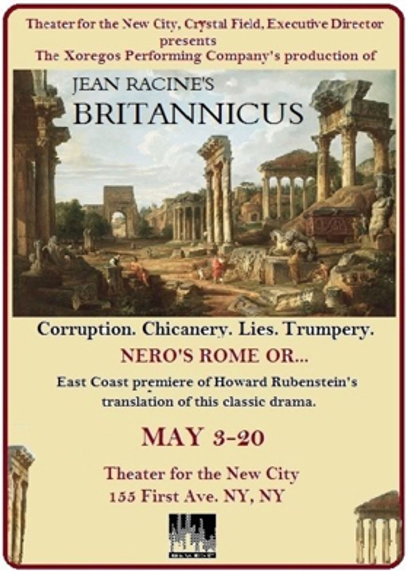 Theater For The New City Presents Xoregos Performing Co.'s Production of Racine's BRITANNICUS  Image