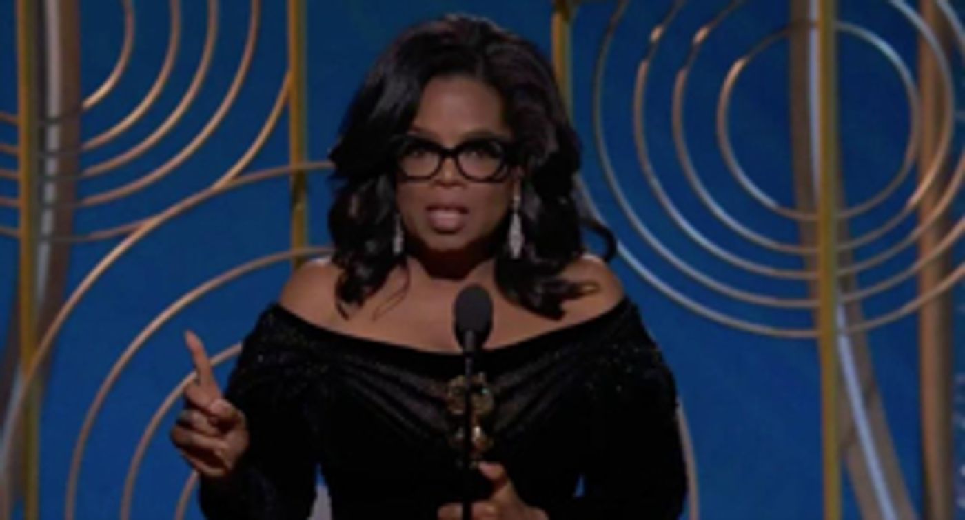 VIDEO: Oprah Winfrey Gives Empowering Speech at Golden Globes VIDEO: Oprah Winfrey Gives Empowering Speech at Golden Globes Image