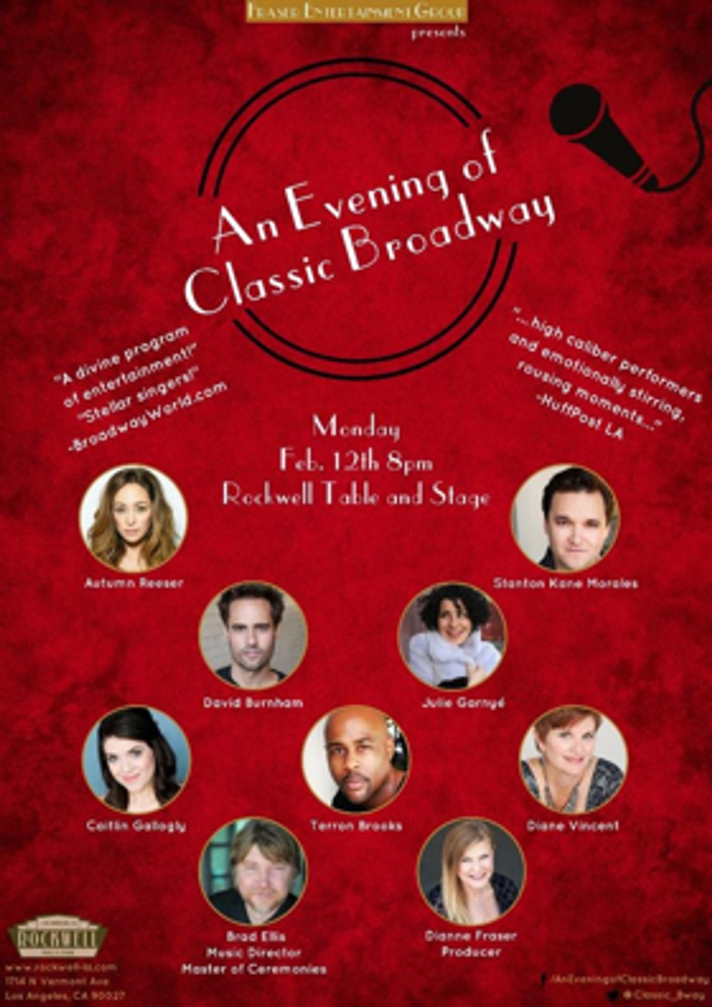 Cast Announced for Rockwell's AN EVENING OF CLASSIC BROADWAY on February 12th  Image
