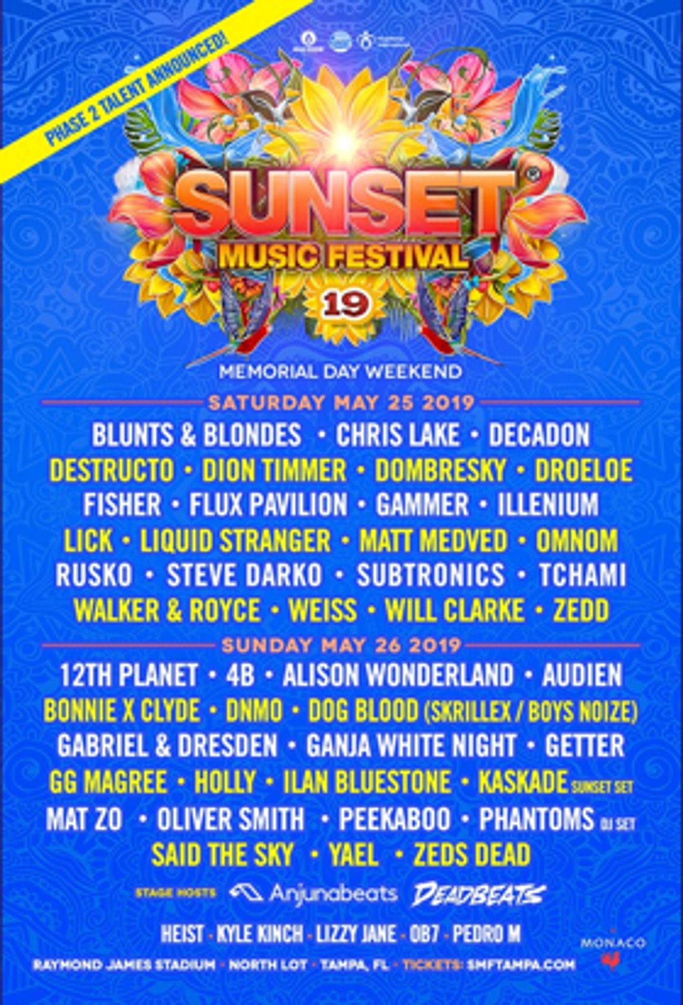 Sunset Music Festival Announces Phase Two Lineup Sunset Music Festival Announces Phase Two Lineup Image