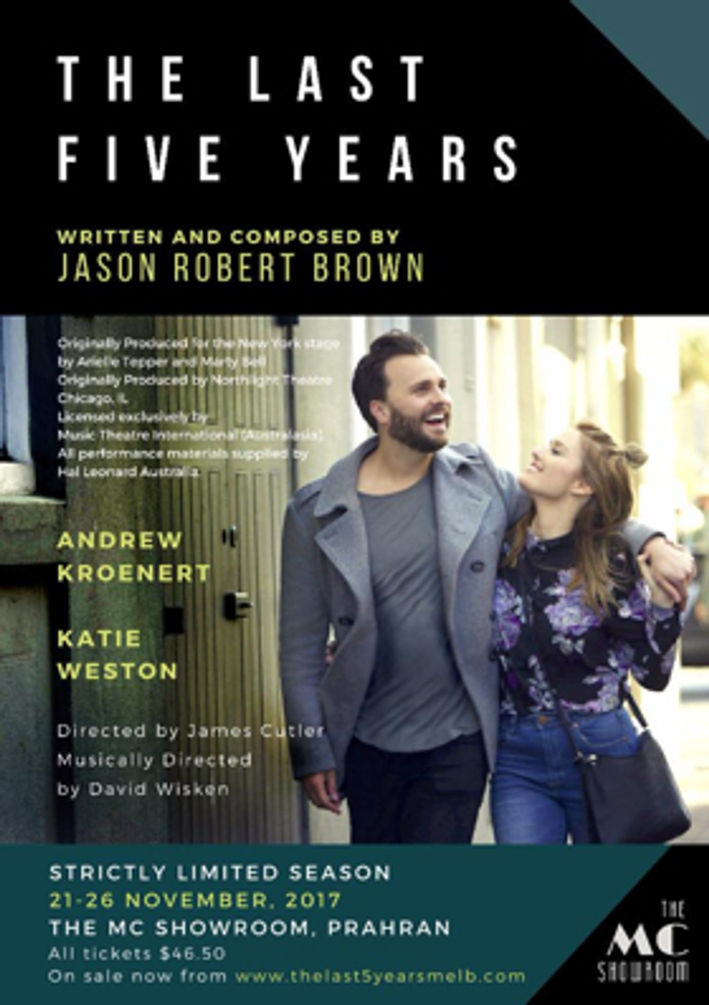 Katie Weston and Andrew Kroenert to Star in THE LAST FIVE YEARS at The MC Showroom  Image