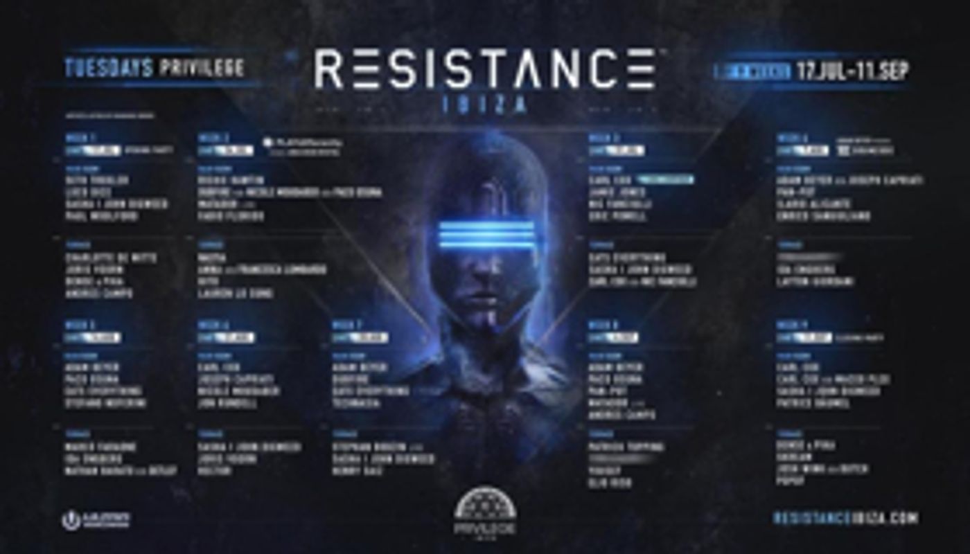 Resistance Ibiza Announces Full Lineup and Programming For 9-Week 2018 Season  Image