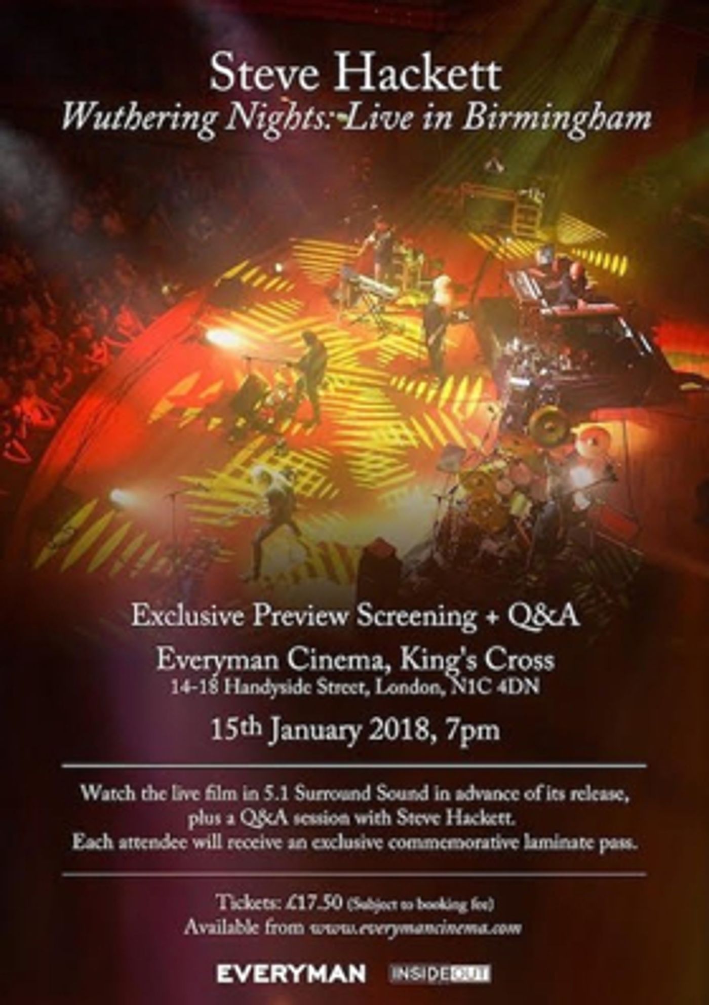Steve Hackett to Host Exclusive Fan Launch Screening of ;Wuthering Nights : Live in Birmingham'  Image