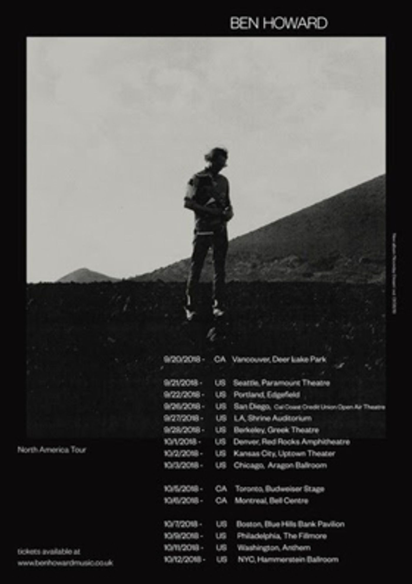 Ben Howard Confirms Fall 2018 North American Tour  Image