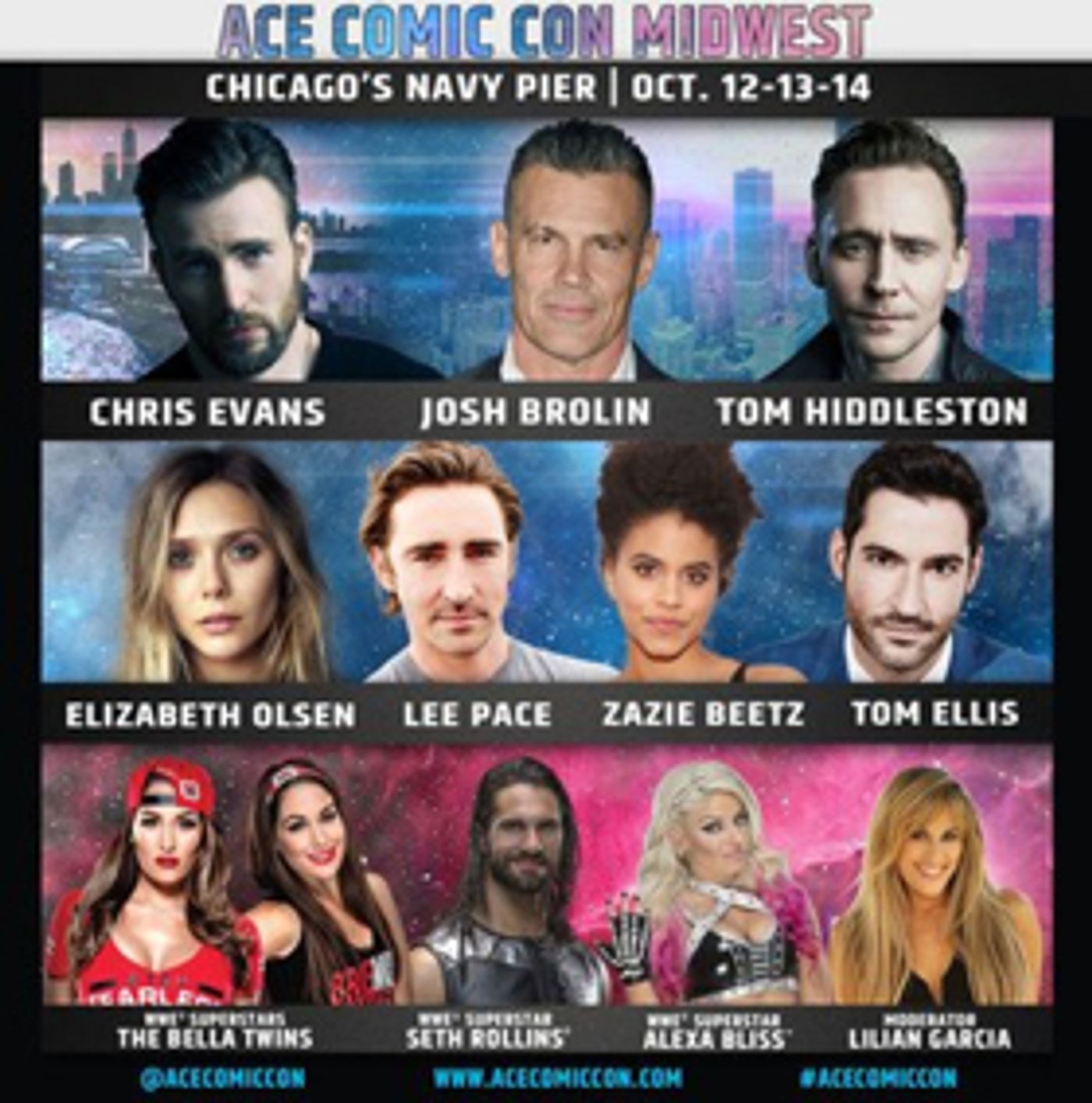Josh Brolin, Chris Evans, and Tom Hiddleston Headline ACE Comic Con Midwest  Image