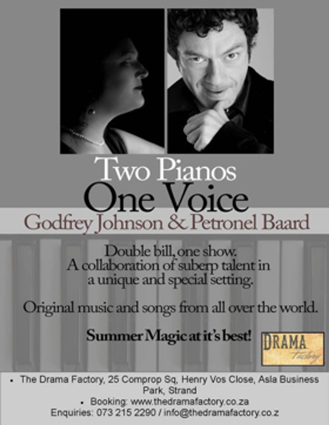 TWO PIANOS, ONE VOICE at The Drama Factory TWO PIANOS, ONE VOICE at The Drama Factory Image