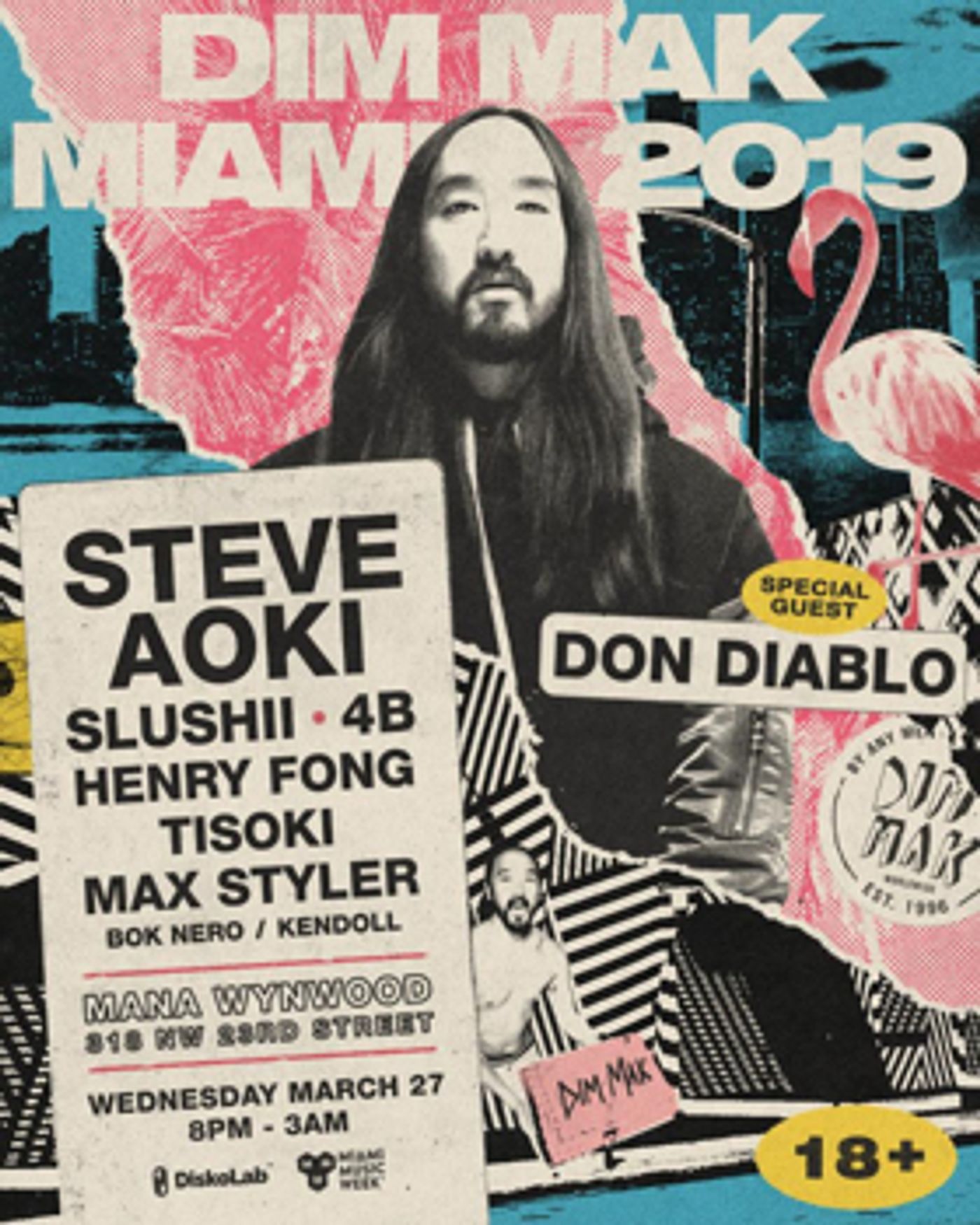 Dim Mak Miami 2019 Lineup Announced: Steve Aoki, Don Diablo, Slushii And More  Image