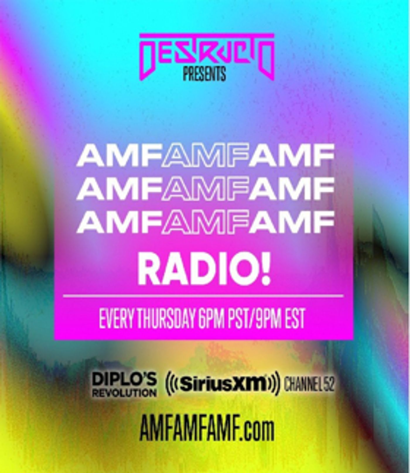 DESTRUCTO Debuts New Show AMFAMFAMF RADIO! on SIRIUSXM Today, 4/12 DESTRUCTO Debuts New Show AMFAMFAMF RADIO! on SIRIUSXM Today, 4/12 Image