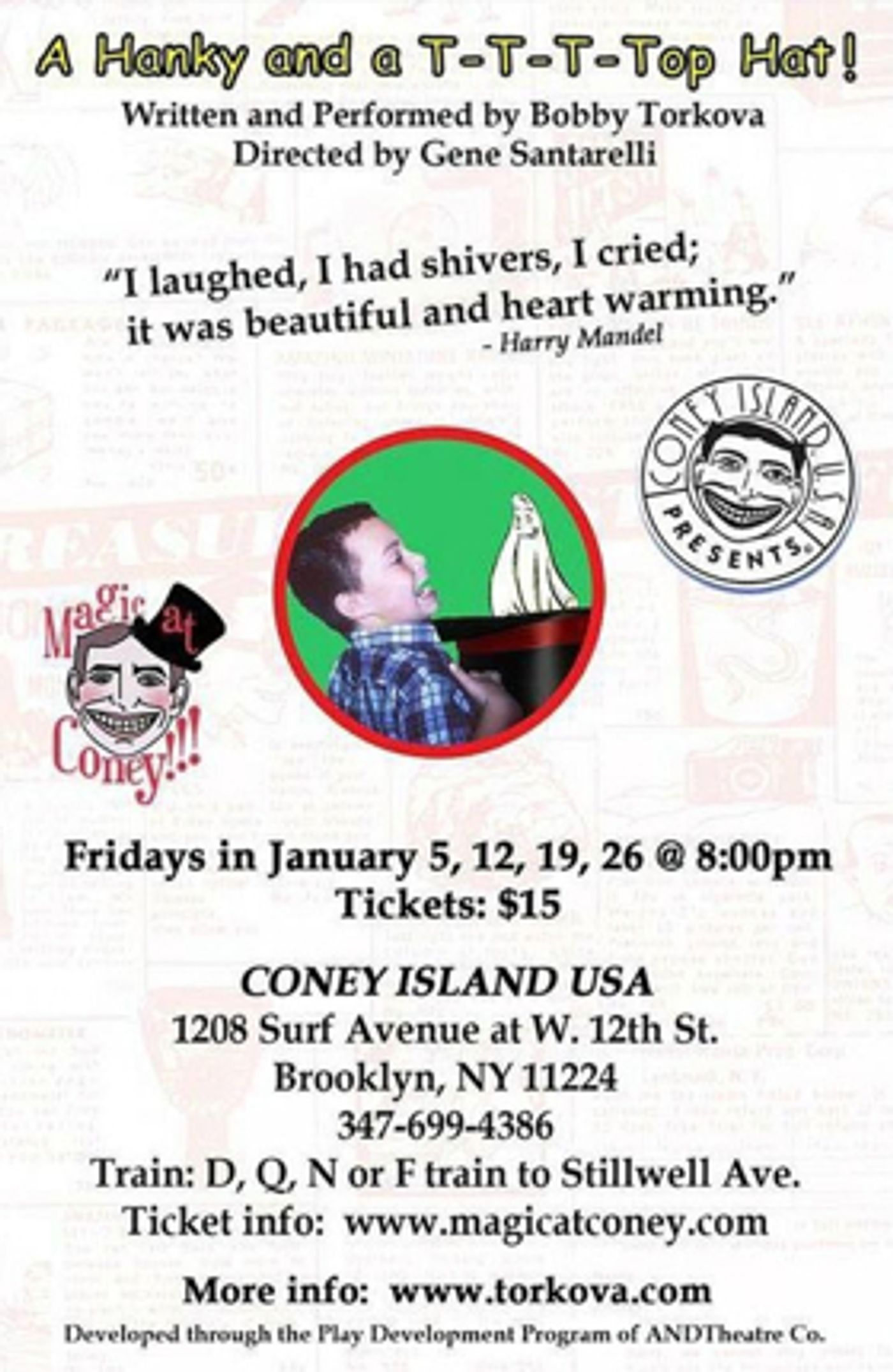 Sideshows by the Seashore Theater Presents A HANKY AND A T-T-T-TOP HAT  Image