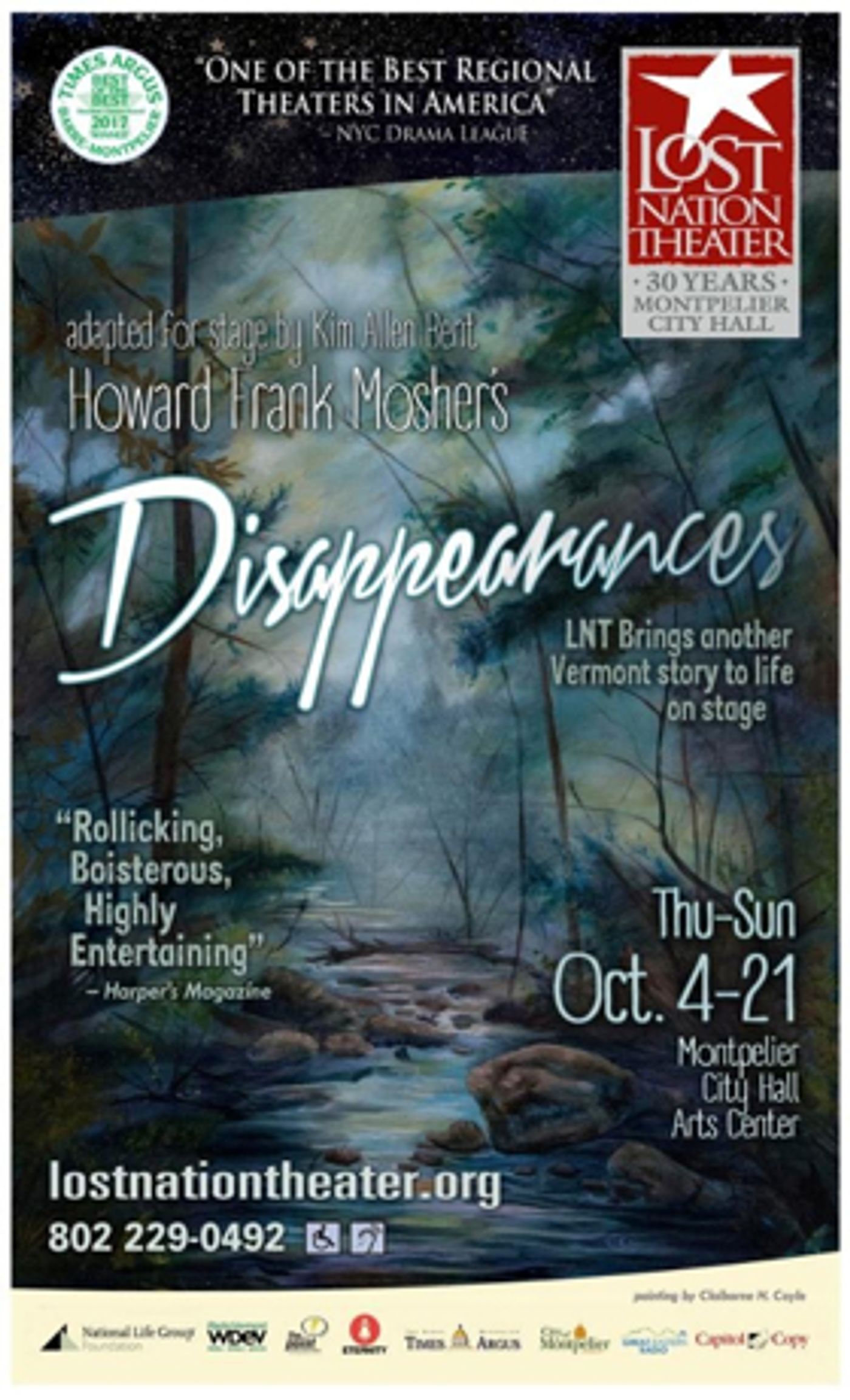 Lost Nation Theater Brings Howard Frank Mosher's DISAPPEARANCES To The Stage Lost Nation Theater Brings Howard Frank Mosher's DISAPPEARANCES To The Stage Image