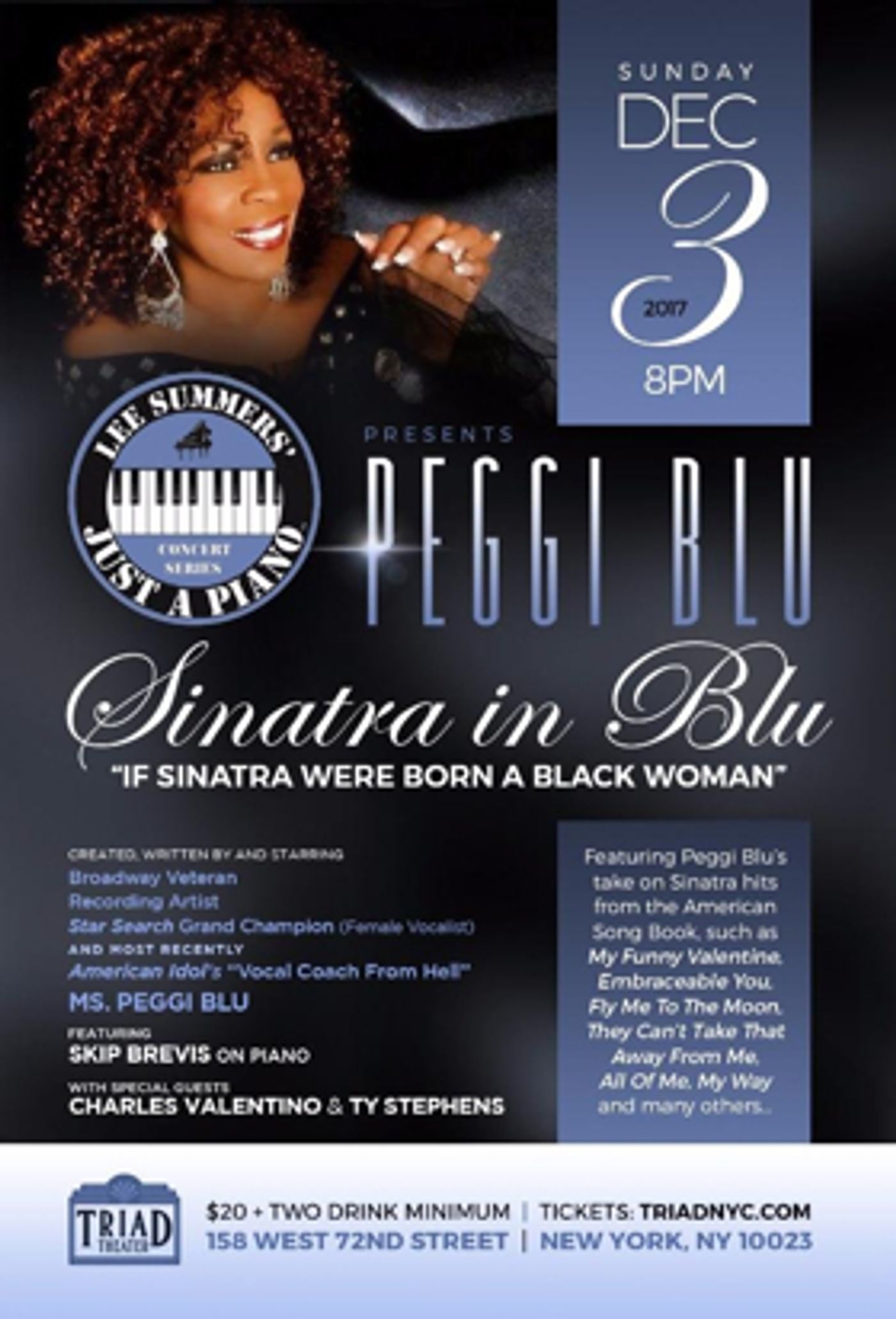 Broadway's Peggi Blu to Perform SINATRA IN BLU at the Triad Theatre  Image