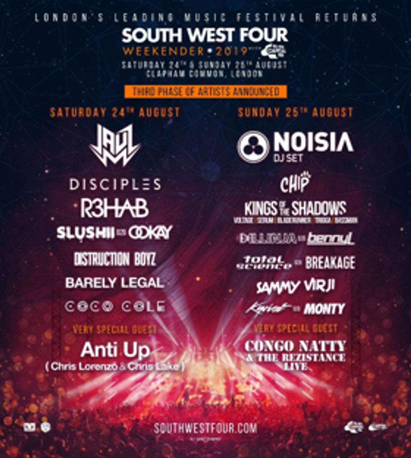 South West Four Announces Phase 3 Lineup, Including Knife Party, Disciples, Jauz South West Four Announces Phase 3 Lineup, Including Knife Party, Disciples, Jauz Image