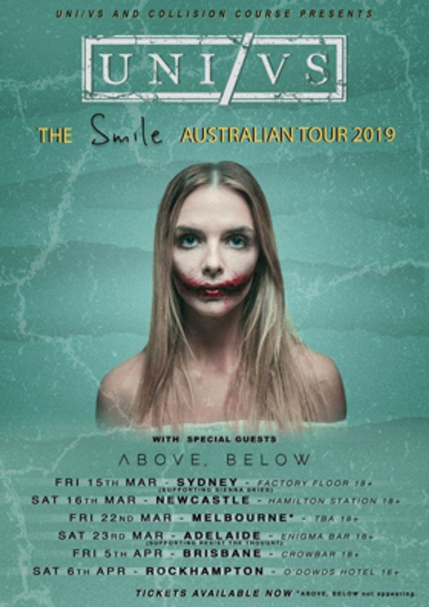 UNI/VS Announces 'Smile' Australian Tour with Above, Below  Image