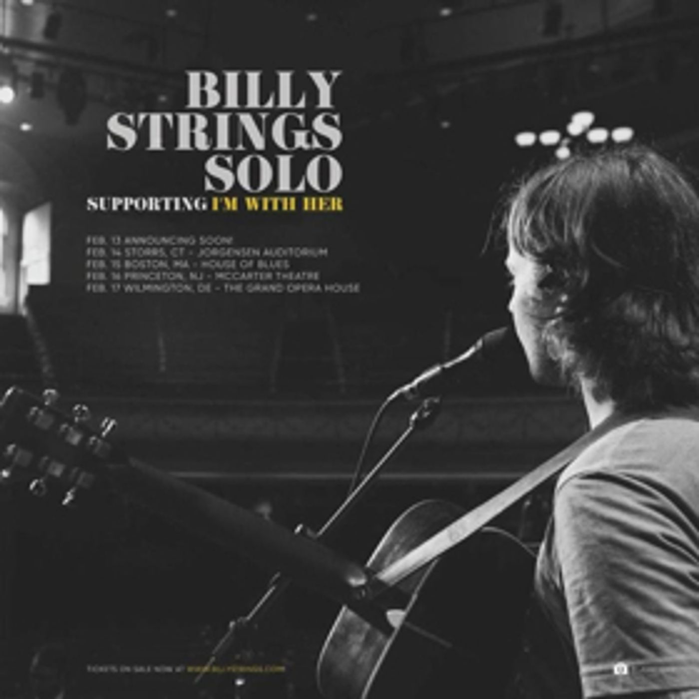 Billy Strings (Solo) To Support I'm With Her For Select Dates  Image