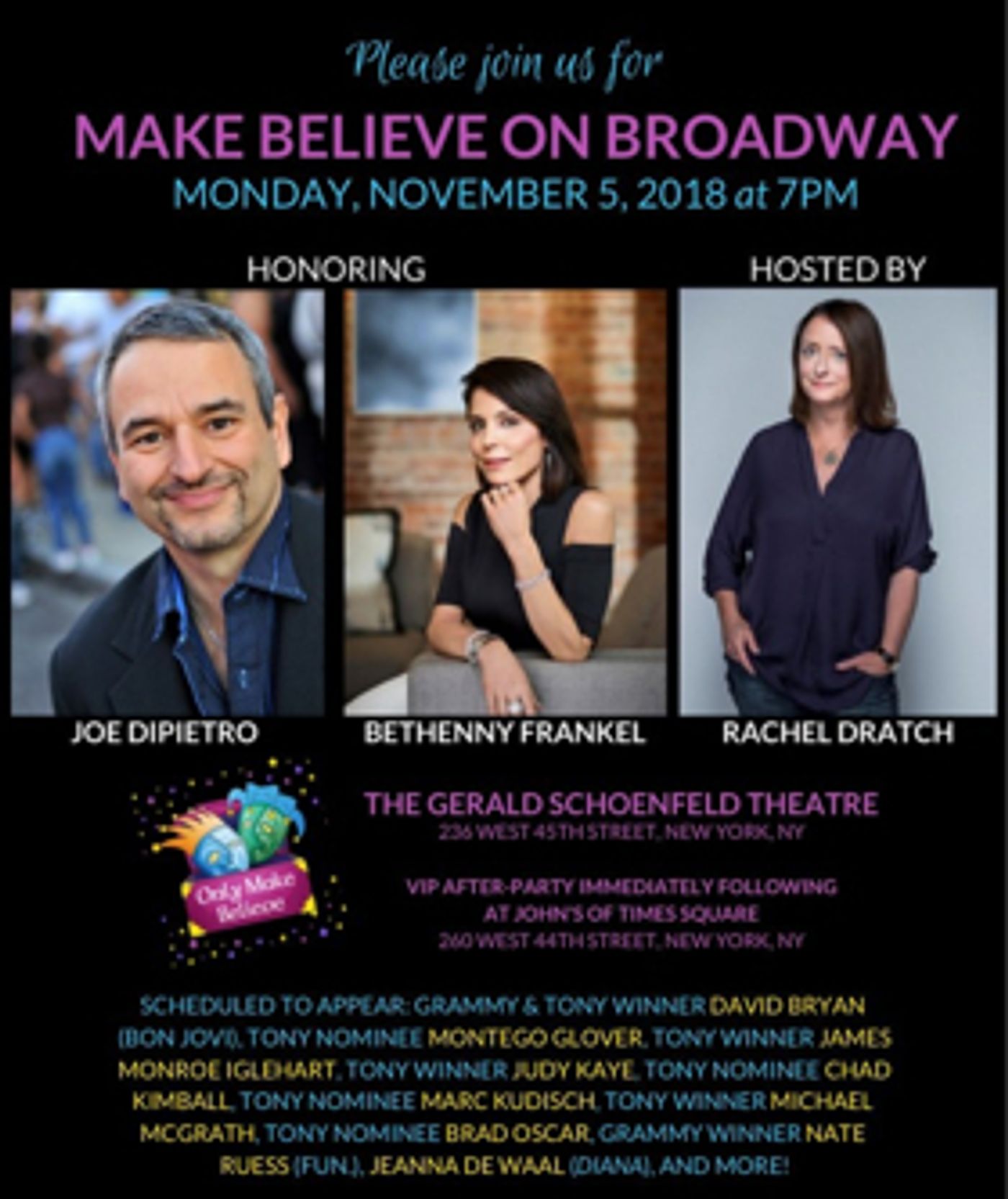 Rachel Dratch to Host ONLY MAKE BELIEVE GALA Honoring Bethenny Frankel & Joe DiPietro; Performances from Judy Kaye, James Monroe Iglehart, and More Rachel Dratch to Host ONLY MAKE BELIEVE GALA Honoring Bethenny Frankel & Joe DiPietro; Performances from Judy Kaye, James Monroe Iglehart, and More Image