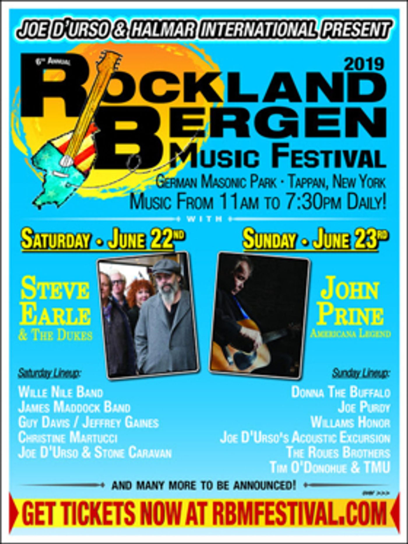 John Prine and Steve Earle & The Dukes To Headline Sixth Annual Rockland Bergen Music Festival  Image