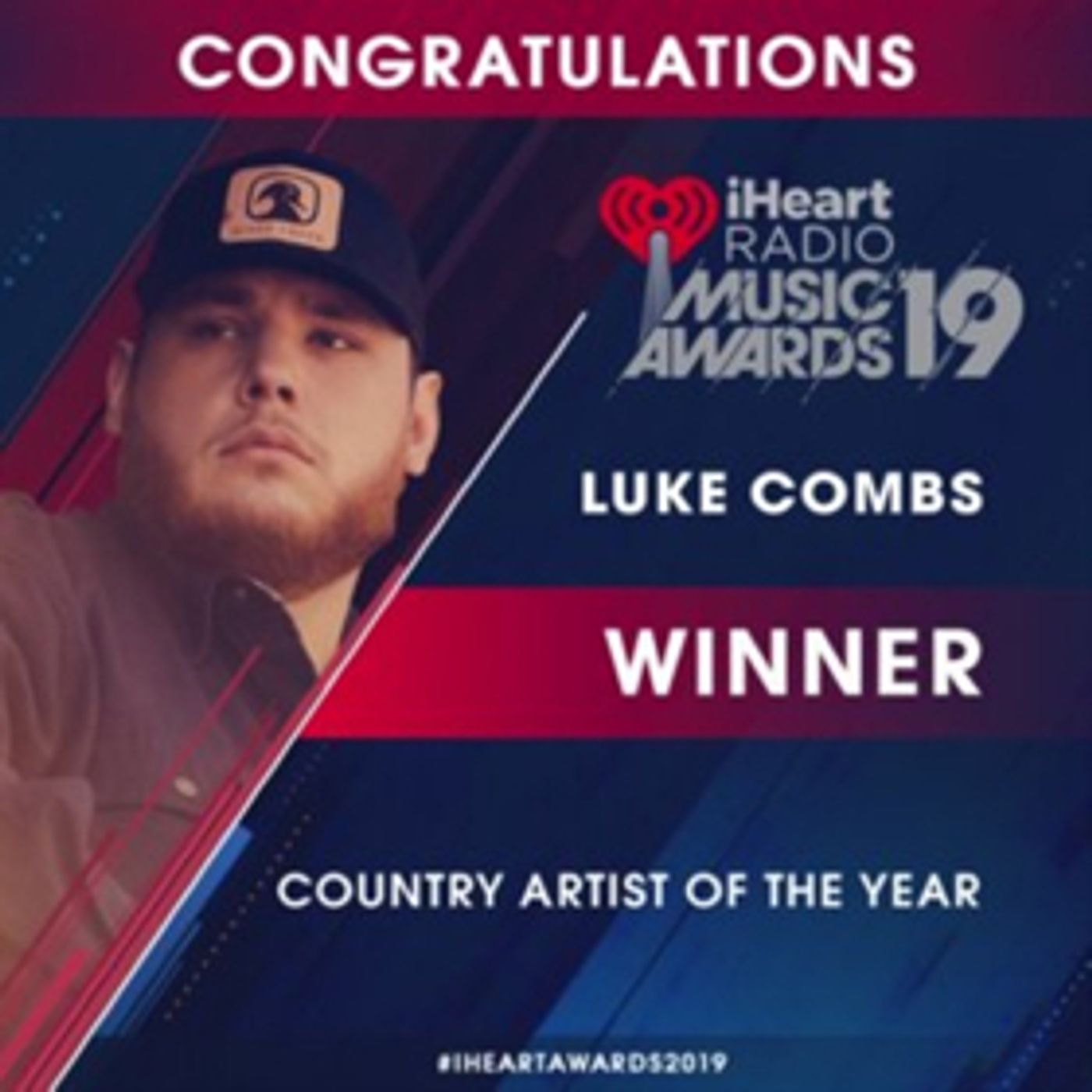 Luke Combs wins Country Artist of the Year At iHeartRadio Music Awards Luke Combs wins Country Artist of the Year At iHeartRadio Music Awards Image