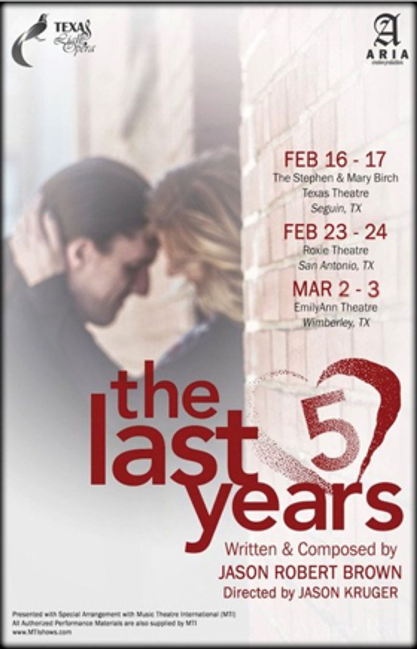 Review: Texas Light Opera Inagural Production of THE LAST FIVE YEARS is a Winner  Image