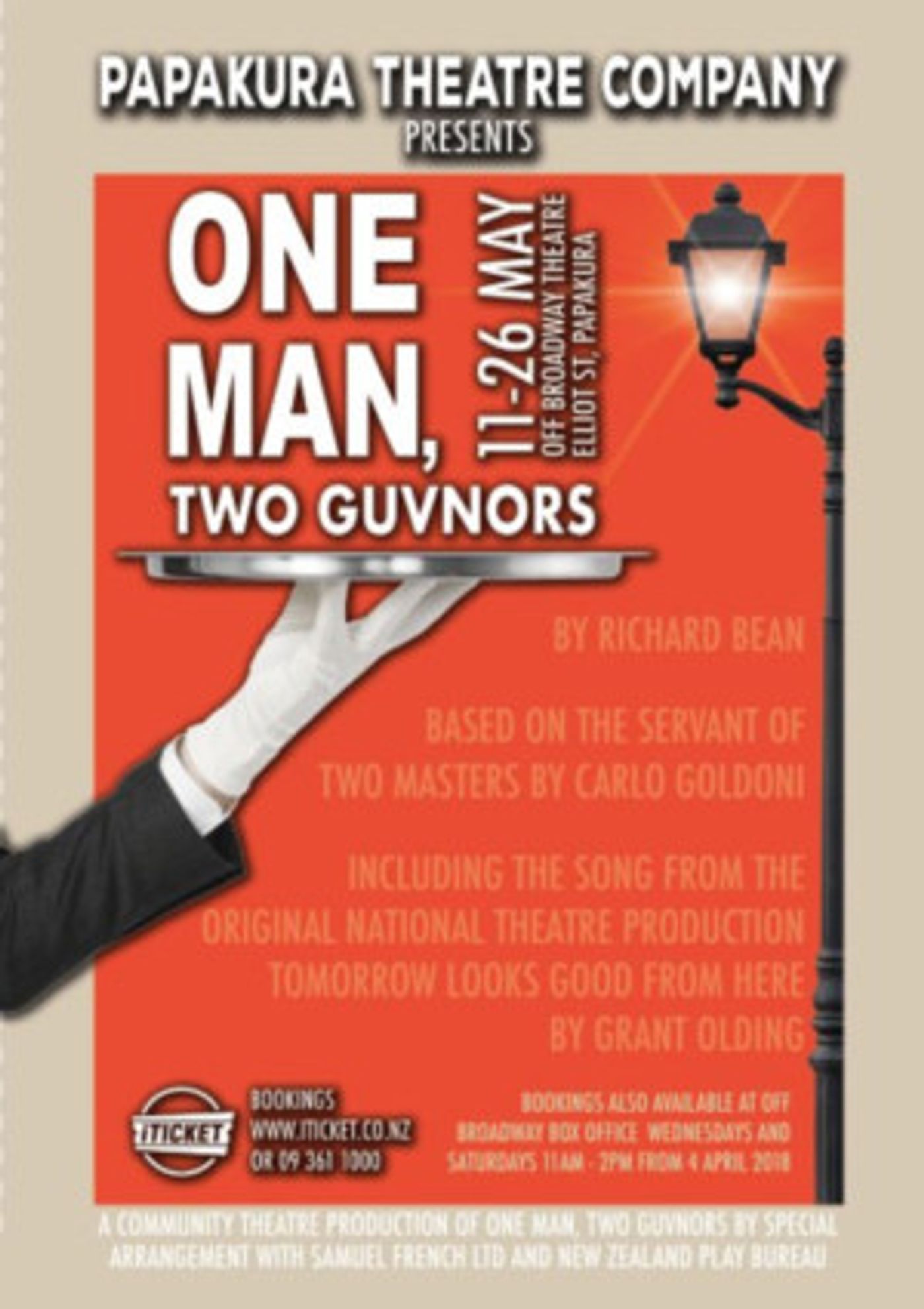 Review: ONE MAN TWO GUVNORS at Off Broadway Papakura Auckland  Image