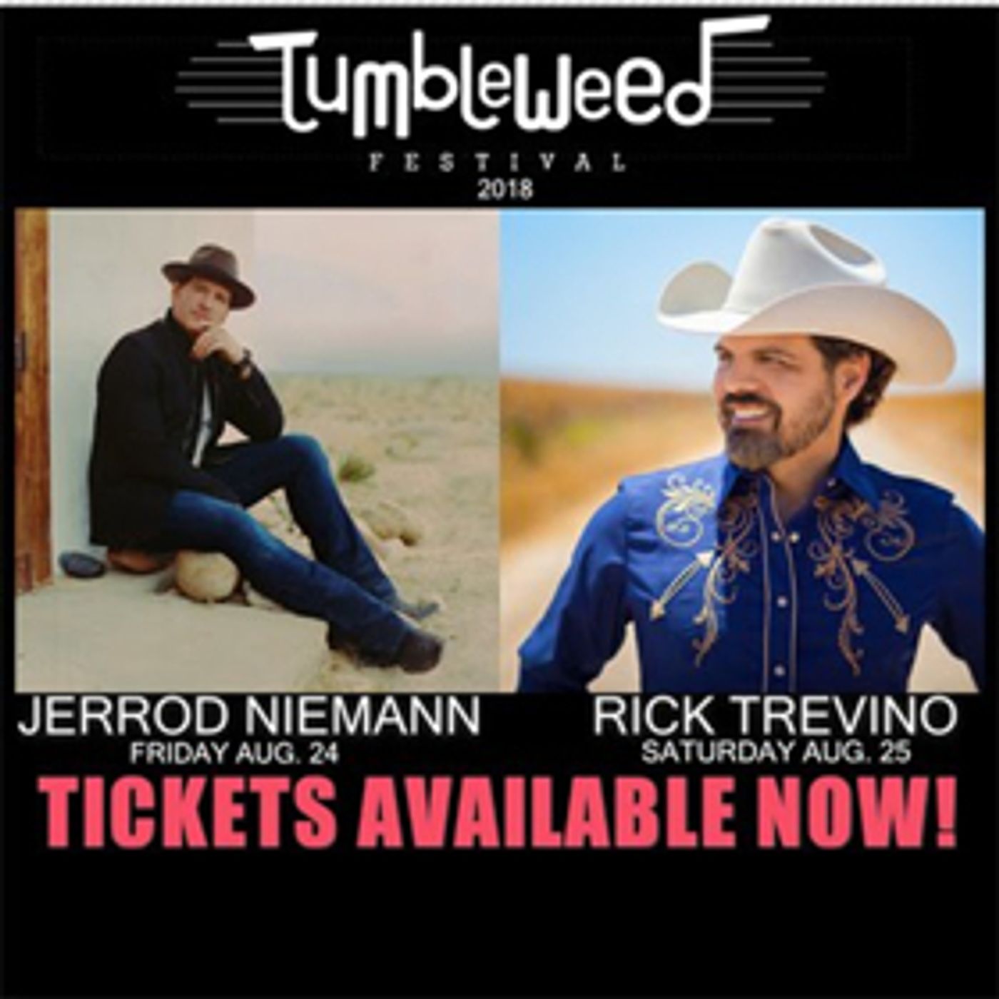 Jerrod Neimann And Rick Trevino Set To Headline Tumbleweed Festival In Kansas  Image