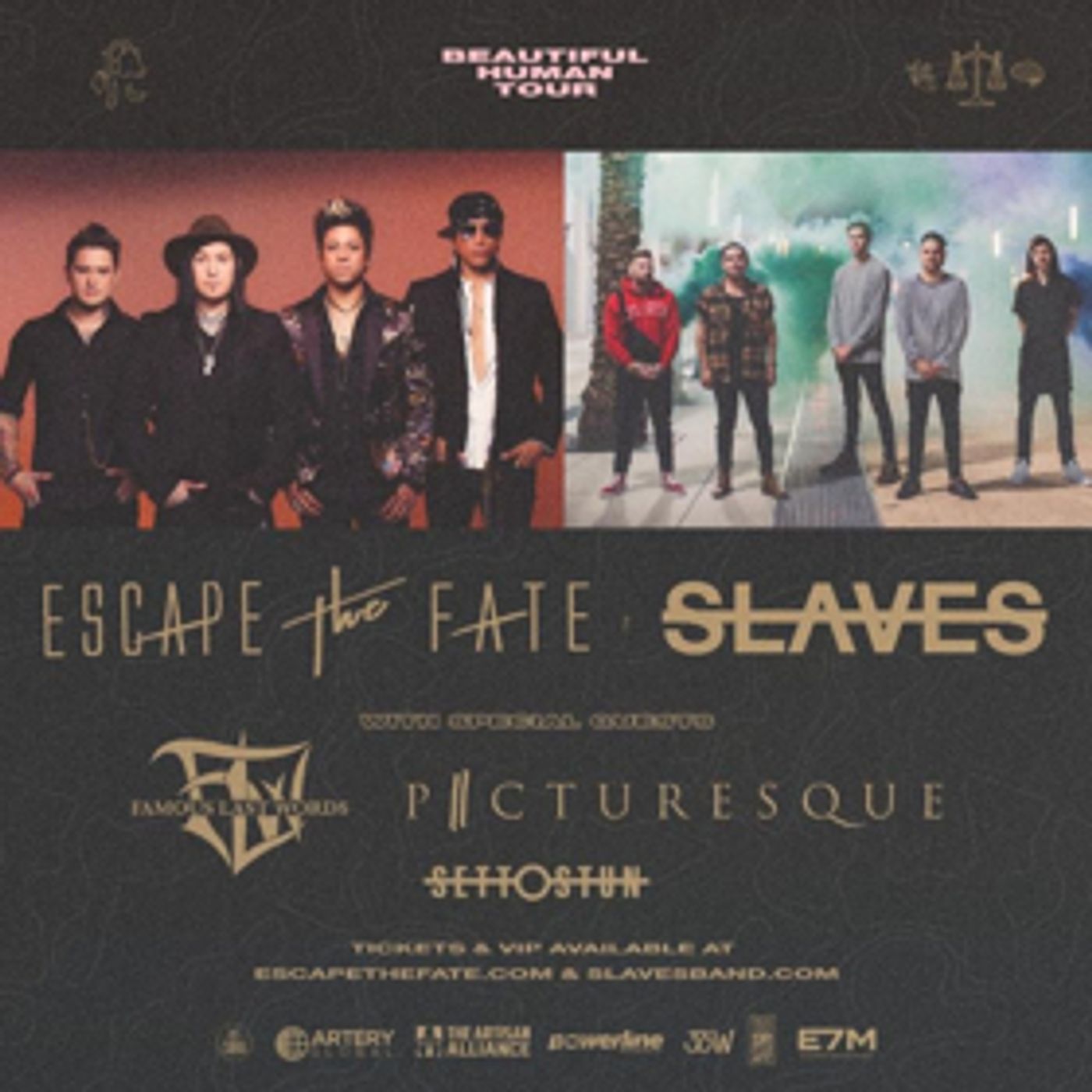 Veteran Scene Rockers ESCAPE THE FATE and SLAVES Announce 'Beautiful Human' North American Co-Headline Tour  Image