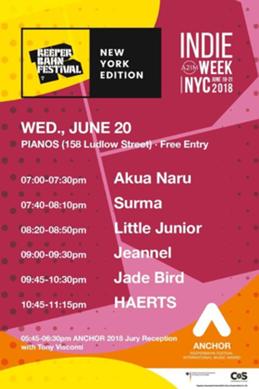 Reeperbahn Festival's ANCHOR Award Details 2018 Jury Image