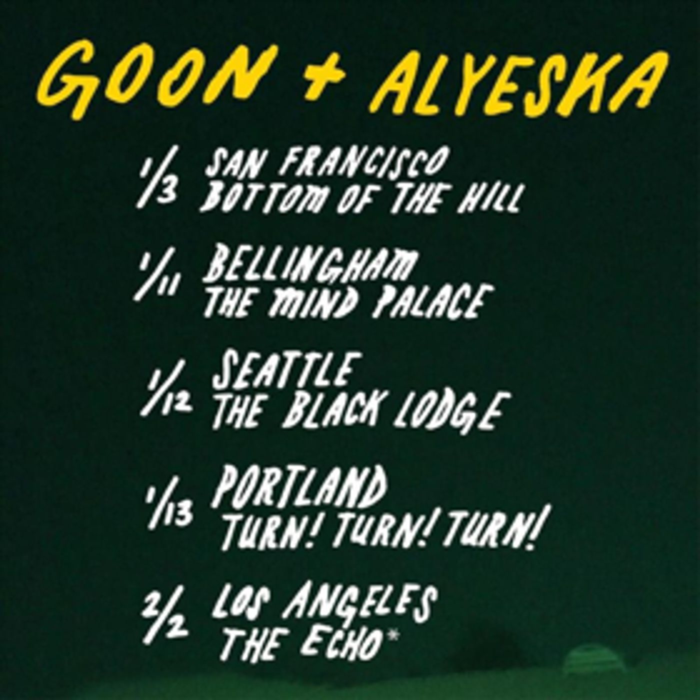Goon/Alyeska Announce January West Coast Tour Goon/Alyeska Announce January West Coast Tour Image