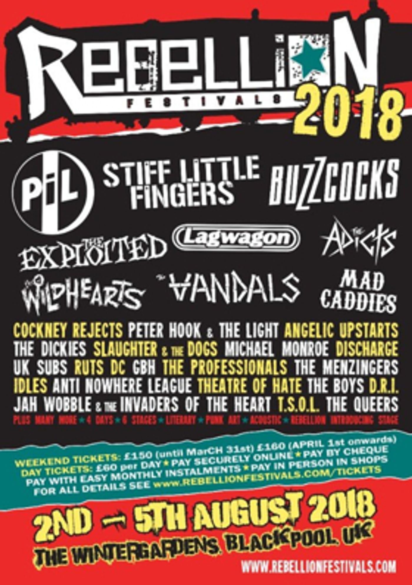2018 Rebellion Festival Confirms PUBLIC IMAGE LIMITED, THE MENZINGERS, and More! 2018 Rebellion Festival Confirms PUBLIC IMAGE LIMITED, THE MENZINGERS, and More! Image