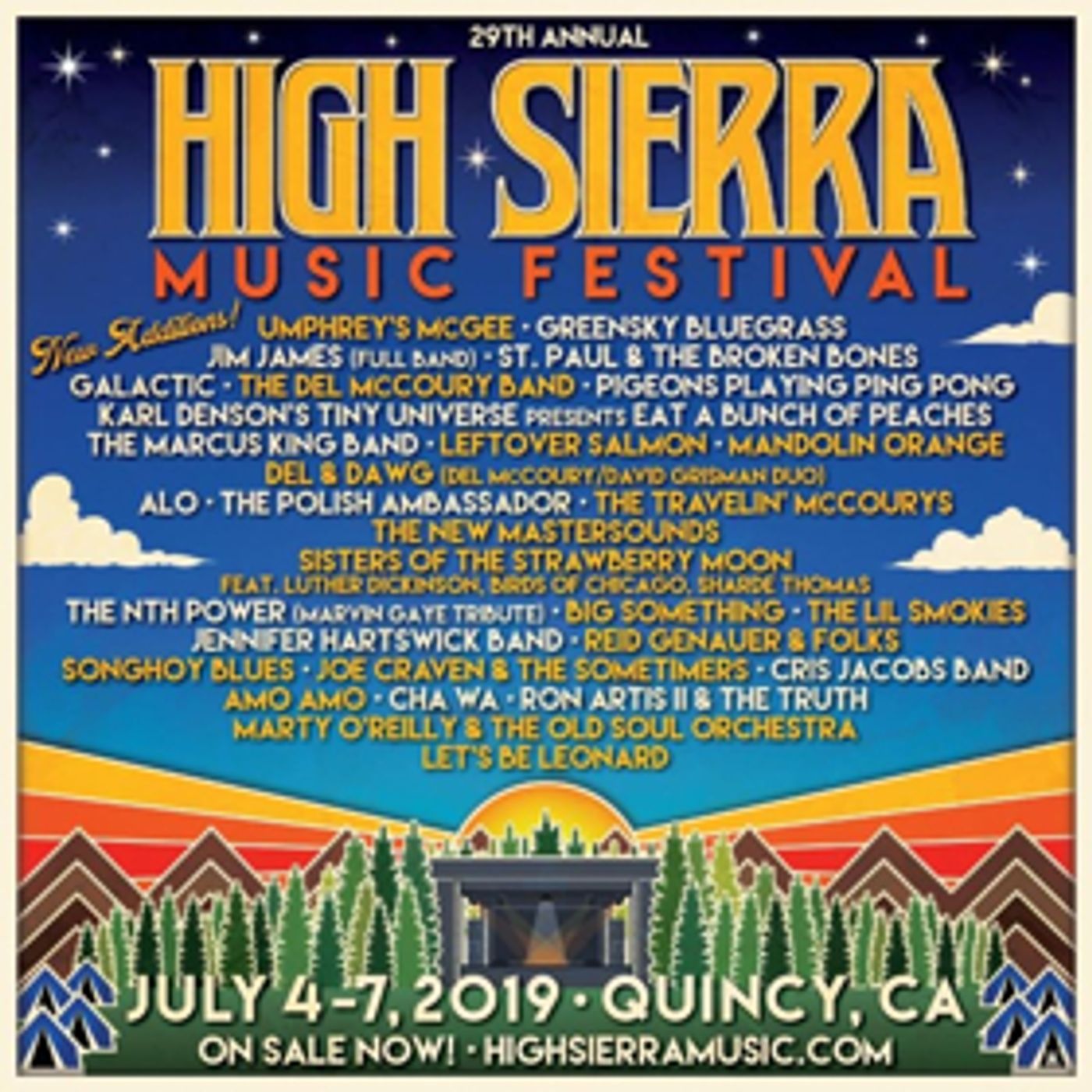 High Sierra Music Announces Additional Artists for 2019 Festival High Sierra Music Announces Additional Artists for 2019 Festival Image