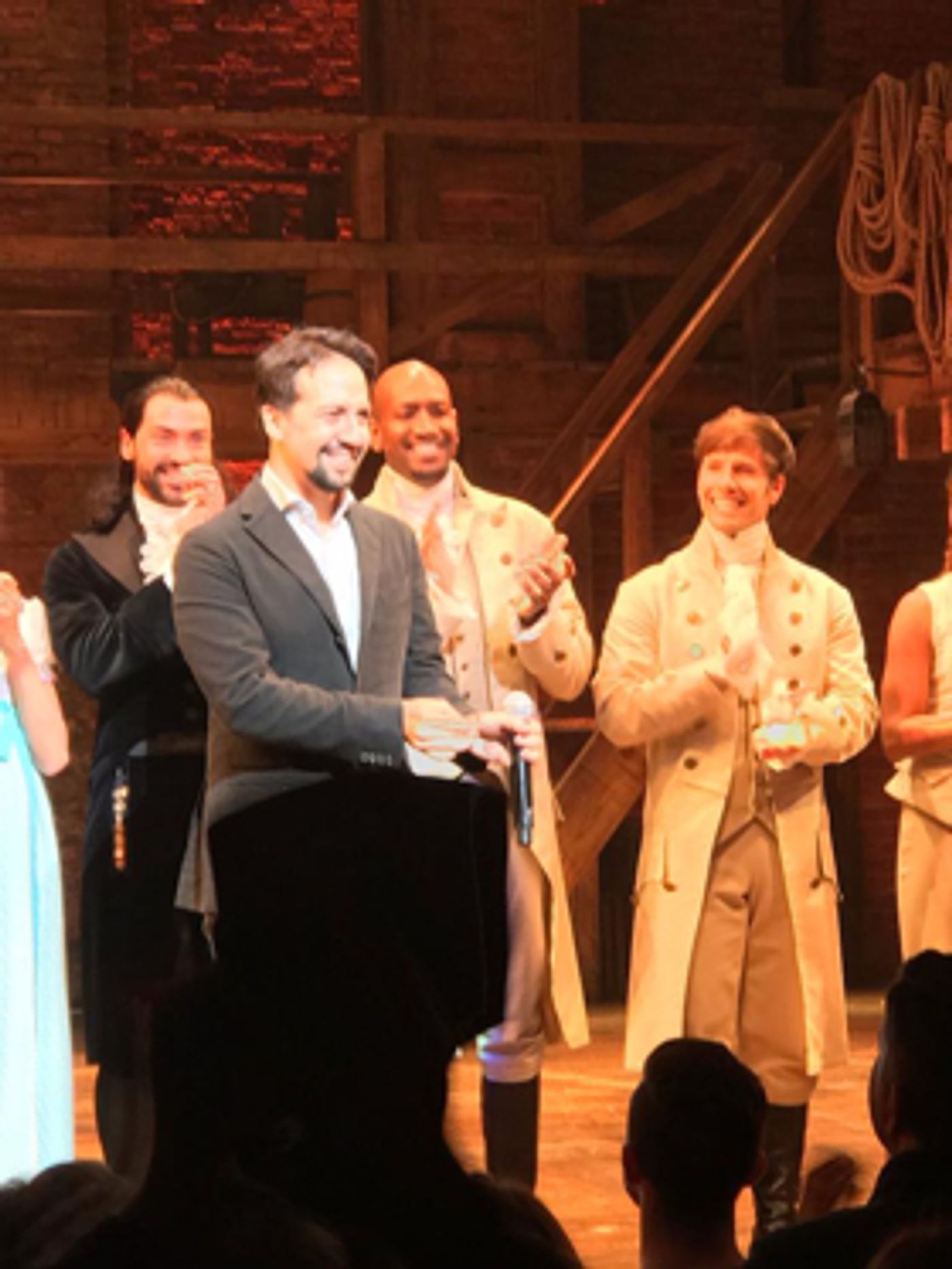 Lin-Manuel Miranda Makes Brief Appearance at Tonight's HAMILTON Curtain Call  Image