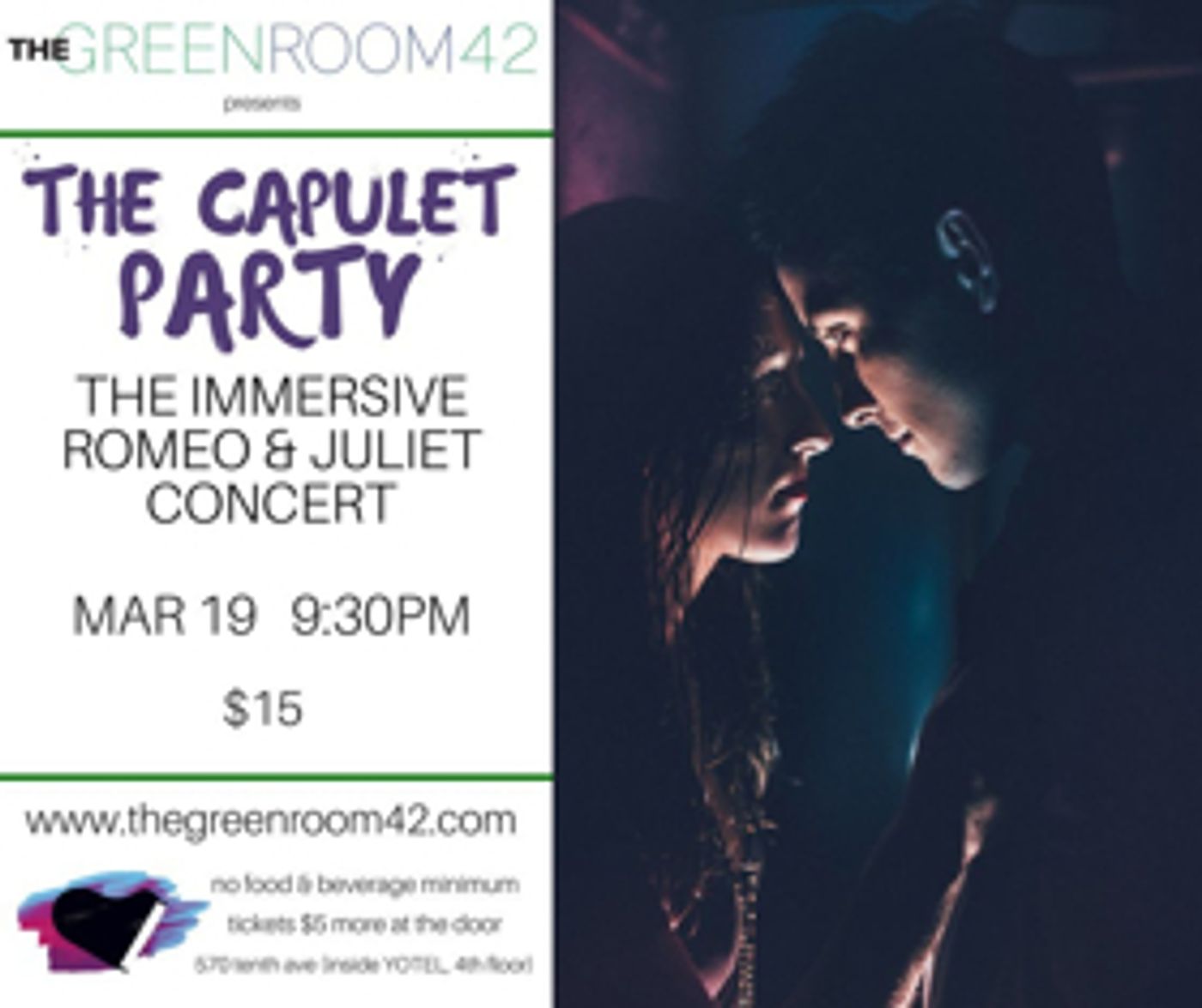 Olivia Puckett, Gerard Canonico, and More Set for THE CAPULET PARTY at The Green Room 42  Image