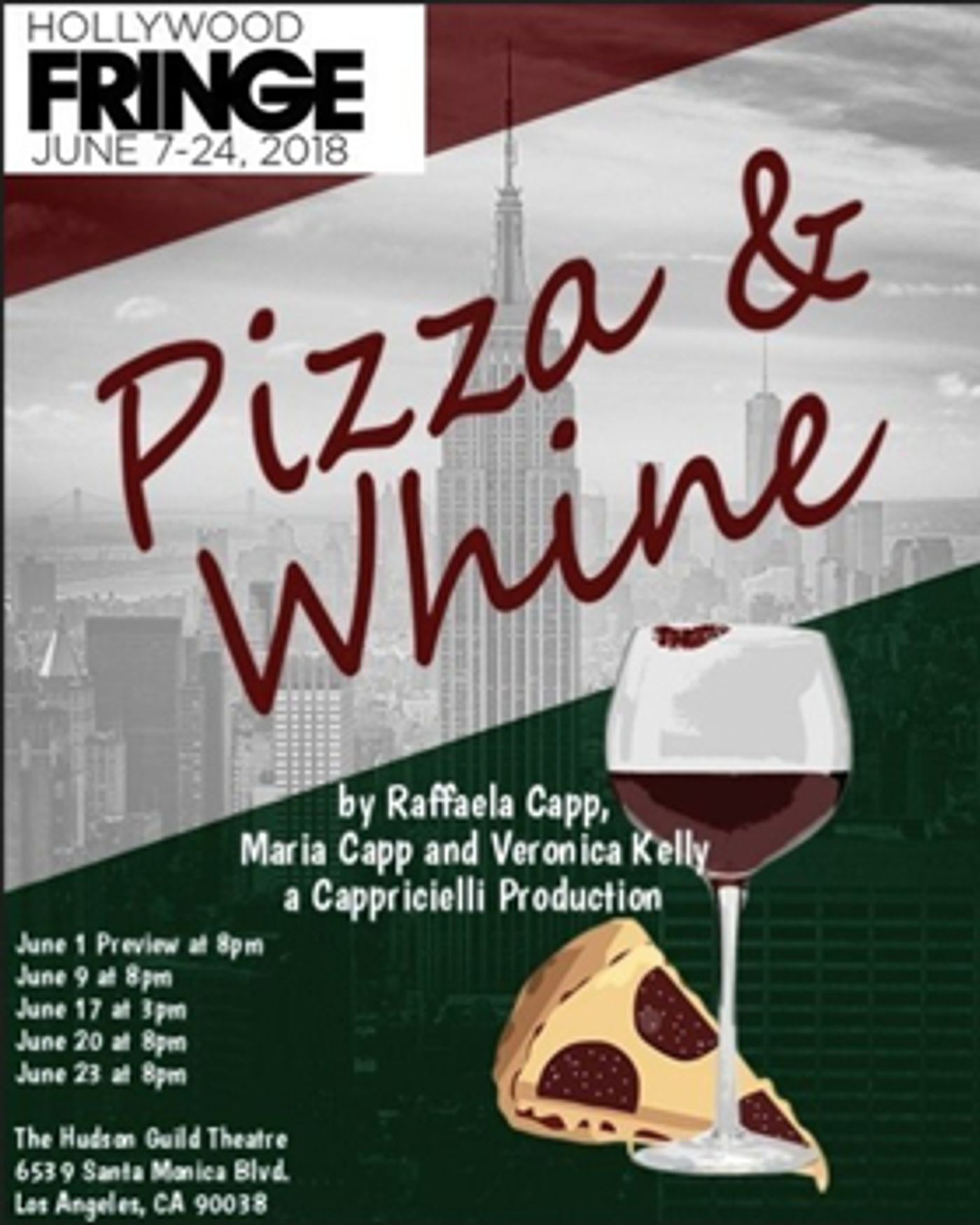 New Play PIZZA AND WHINE Will Have Its Have West Coast Premiere At The Hudson Guild New Play PIZZA AND WHINE Will Have Its Have West Coast Premiere At The Hudson Guild Image