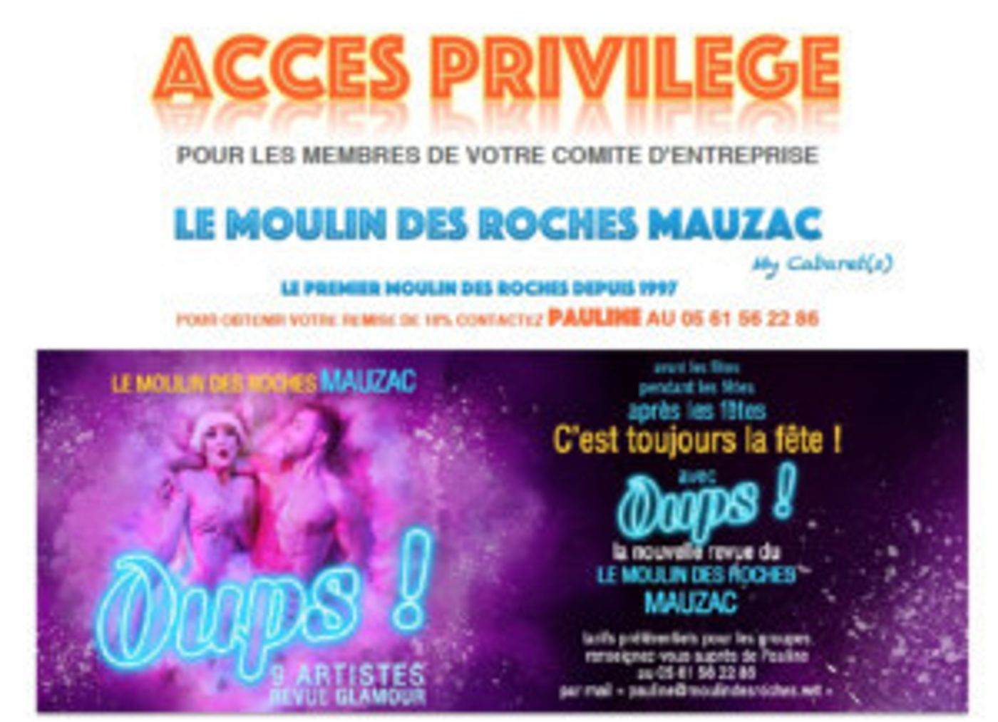 Review: OUPS at The Moulin Des Roches Cabaret Review: OUPS at The Moulin Des Roches Cabaret Image