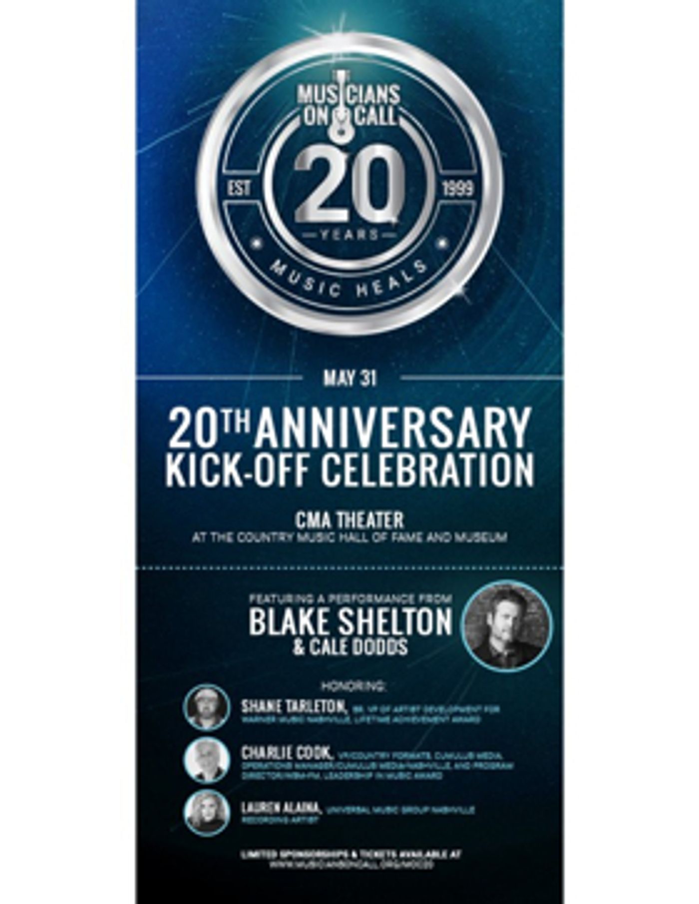 Musicians on Call, Blake Shelton Team Up For 20th Anniversary Celebration Concert  Image