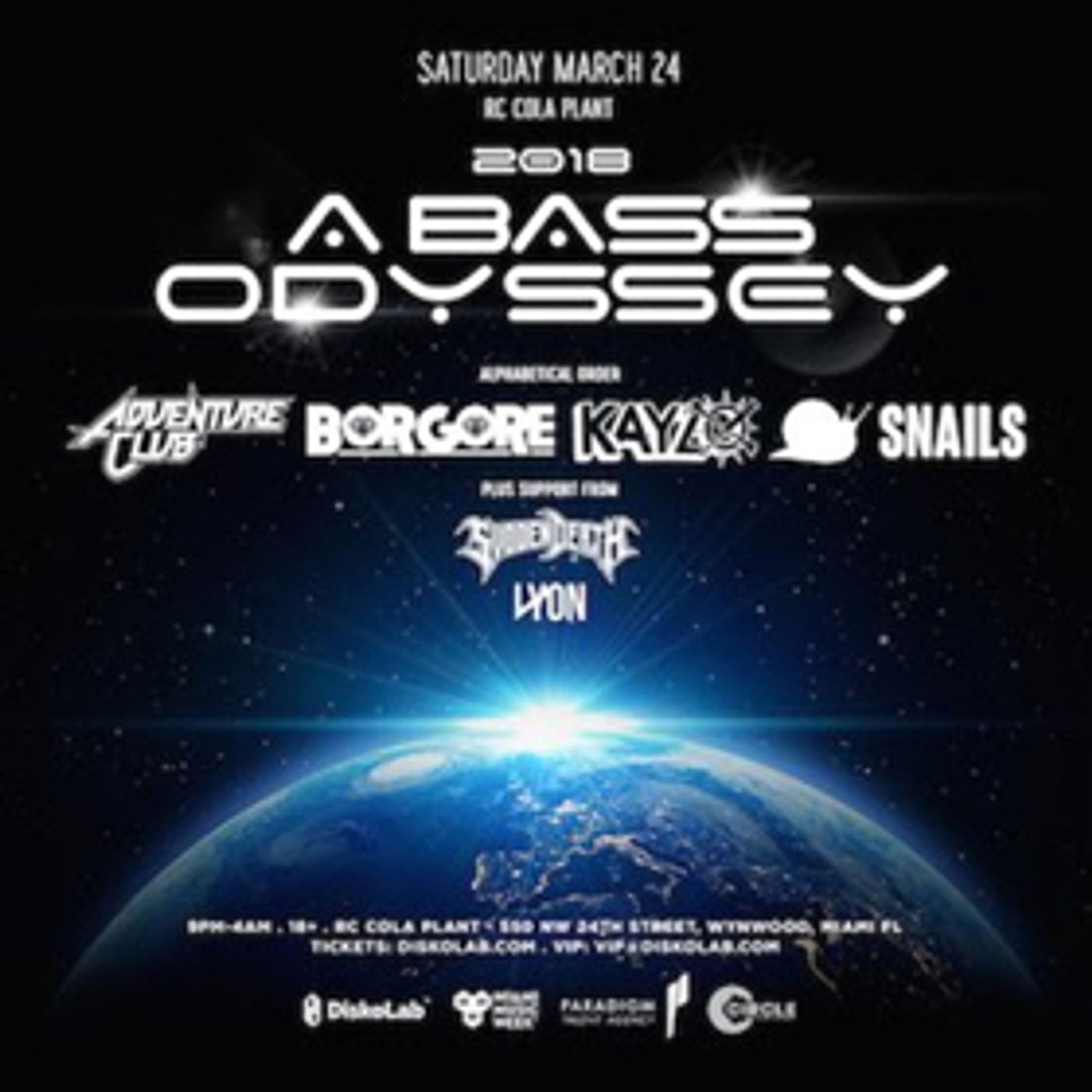 A Bass Odyssey Comes to RC Cola Plant with Adventure Club, Borgore, & Snails During Miami Music Week  Image