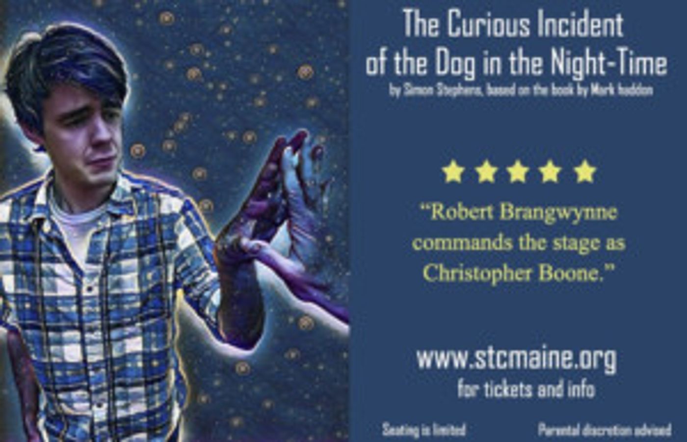 Feature: SOME THEATRE COMPANY, Orono, to present The Curious Incident of the Dog in the Night-Time with a special sensory-friendly performance for people with Autism.  Image