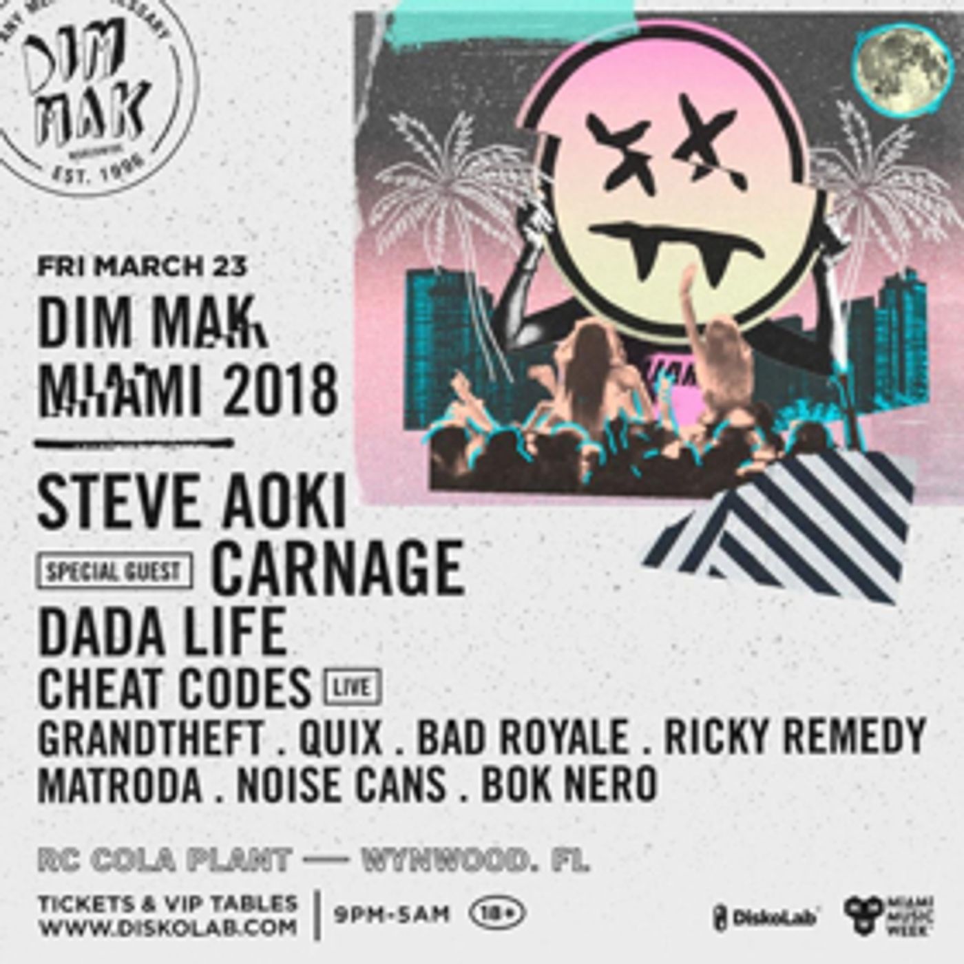 Dim Mak Miami Returns in 2018 With Lineup Featuring Steve Aoki, Carnage, & More Dim Mak Miami Returns in 2018 With Lineup Featuring Steve Aoki, Carnage, & More Image