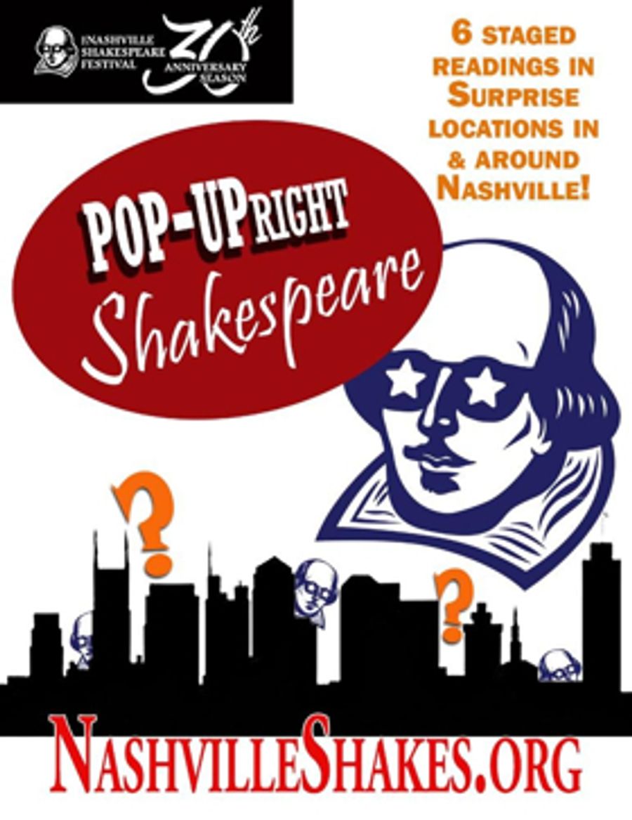 Nashville Shakes' 30th Anniversary Celebration Continues with 'Pop-UpRight' Shakespeare Image