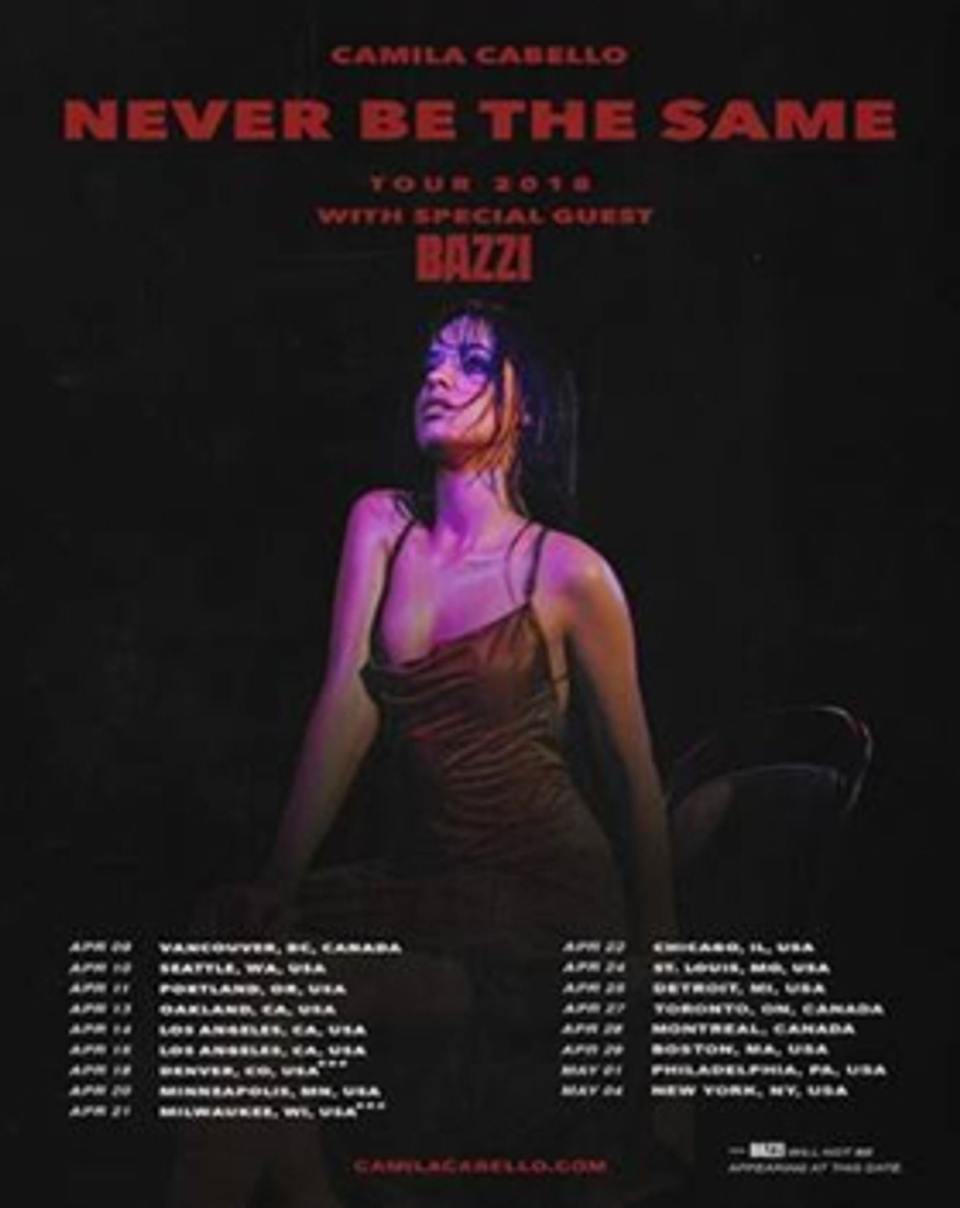 Camila Cabello Announces Bazzi As Special Guest For Sold-Out NEVER BE THE SAME Tour Camila Cabello Announces Bazzi As Special Guest For Sold-Out NEVER BE THE SAME Tour Image