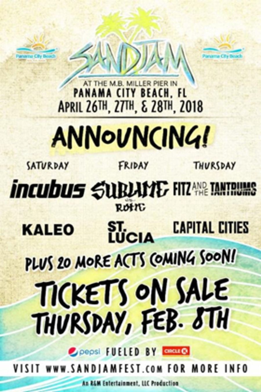 Headliners Announced for SandJam Festival Image