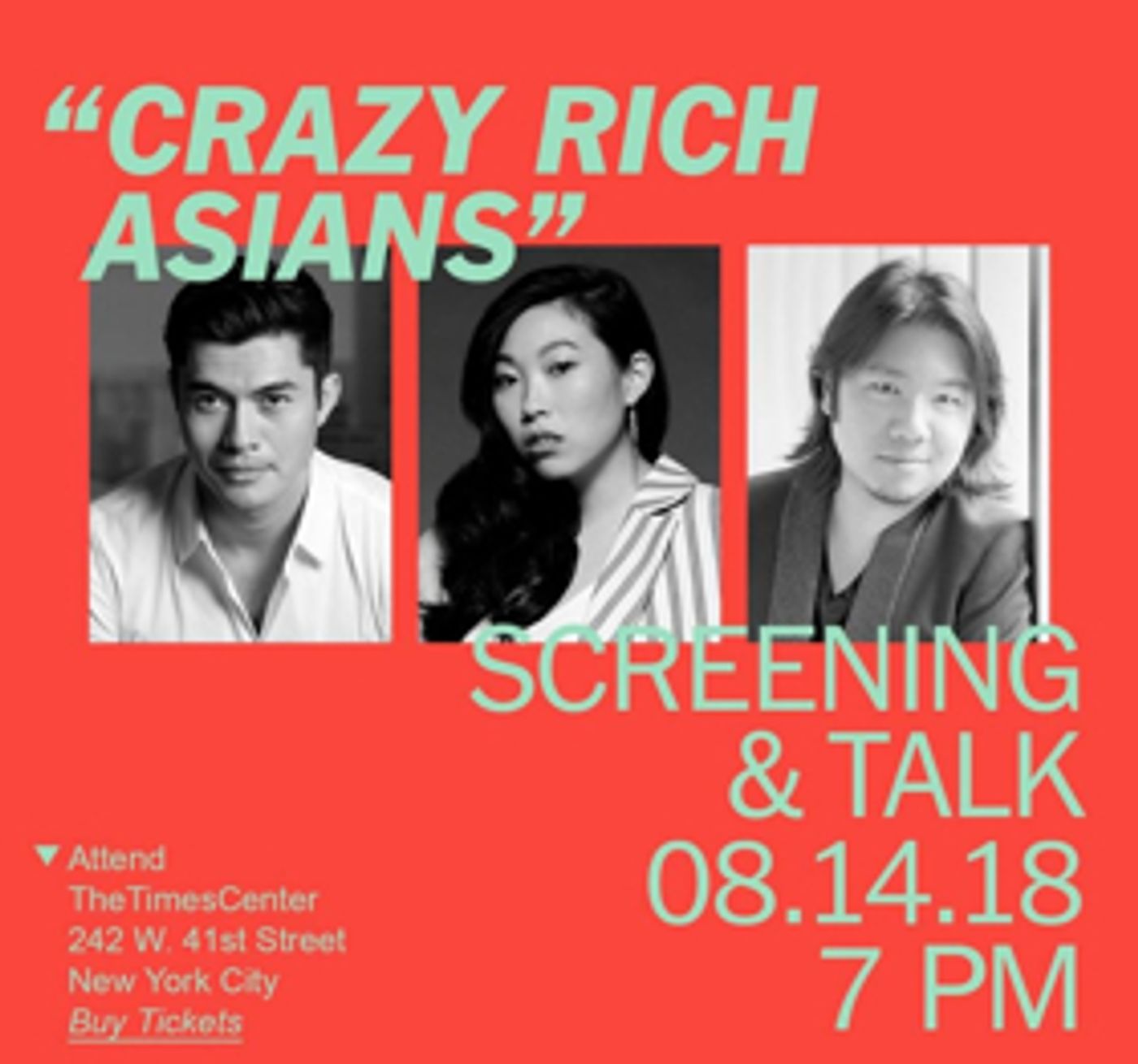 CRAZY RICH ASIANS Stars Discuss Film at TimesTalk This Afternoon  Image
