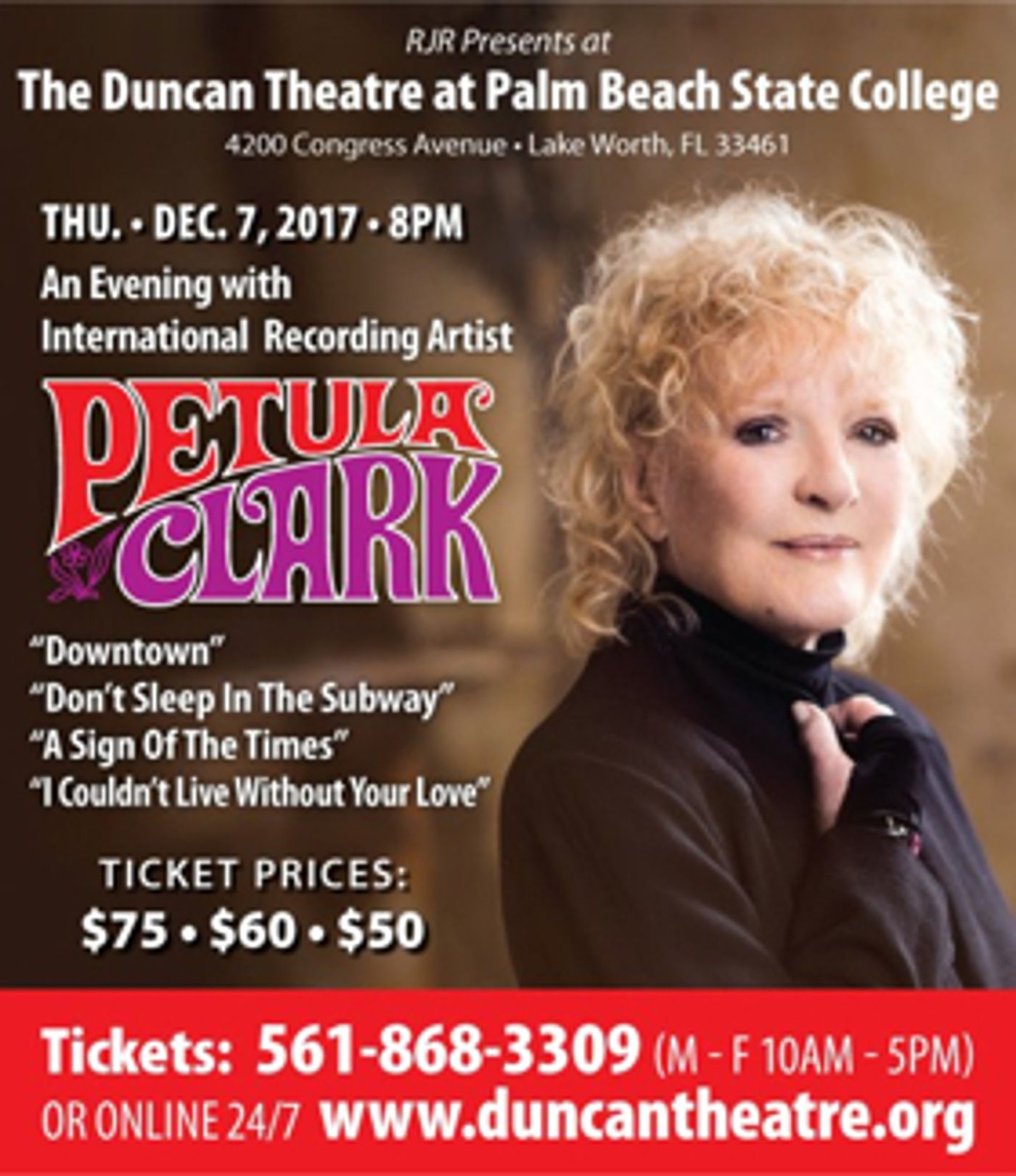 BWW Previews: PETULA CLARK AT THE DUNCAN THEATRE  at The Duncan Theatre Palm Beach State College December 7, 2017  Image