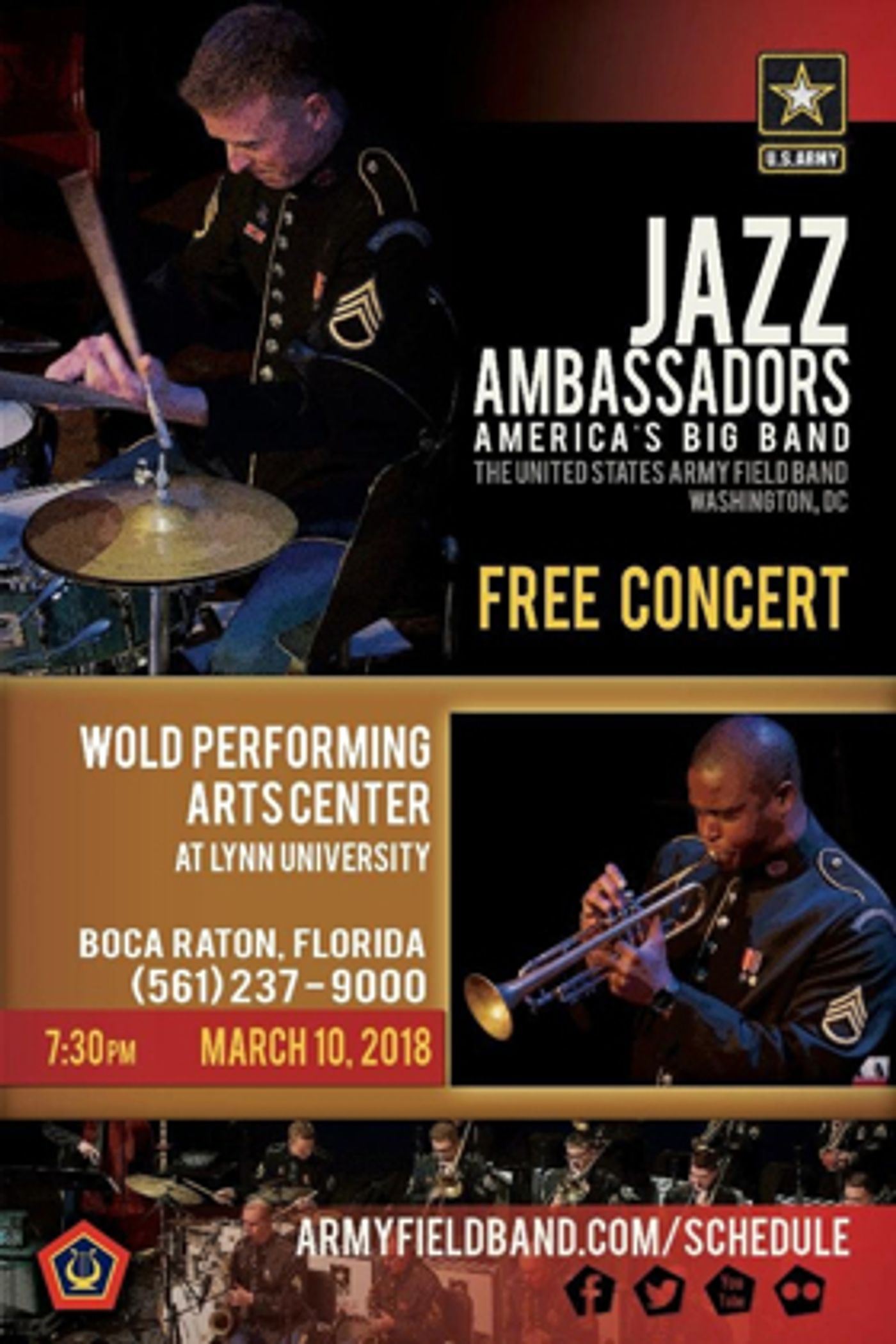 Lynn University to Present the U.S. Army Jazz Ambassadors in a Free Concert  Image