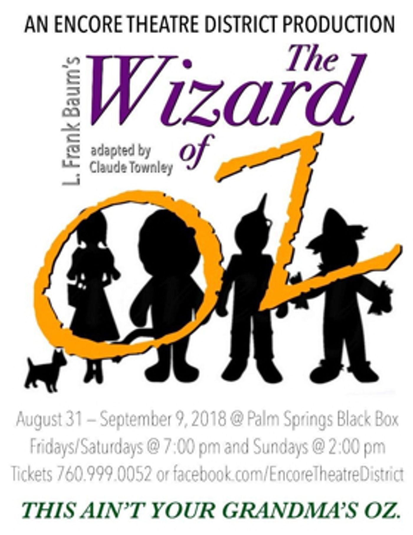 THE WIZARD OF OZ To Open The  Encore Theatre District 2018-19 Season  Image