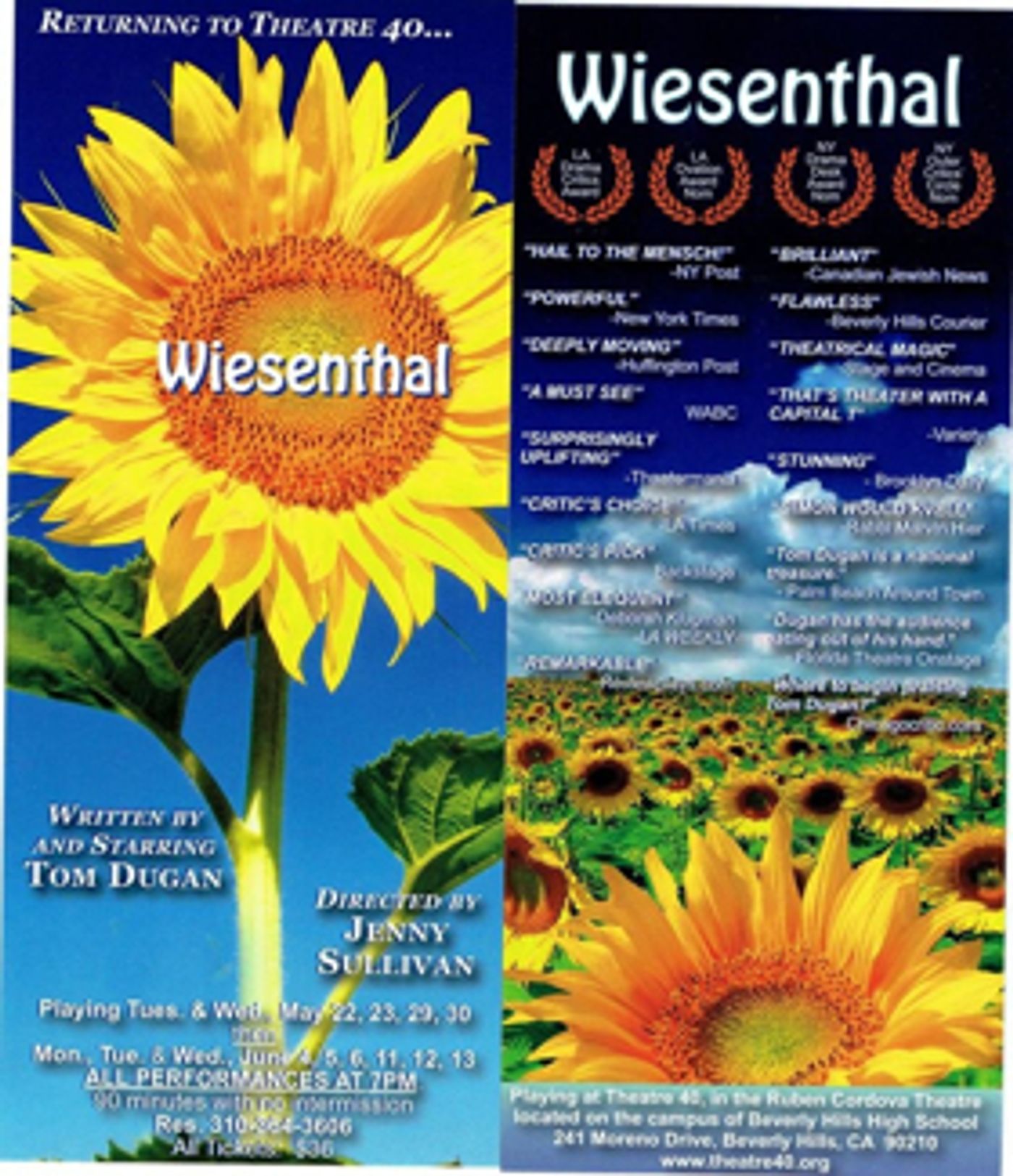 Review: Tom Dugan Thoroughly Inhabits Simon WIESENTHAL, Honoring the World-Renowned Nazi Hunter Review: Tom Dugan Thoroughly Inhabits Simon WIESENTHAL, Honoring the World-Renowned Nazi Hunter Image