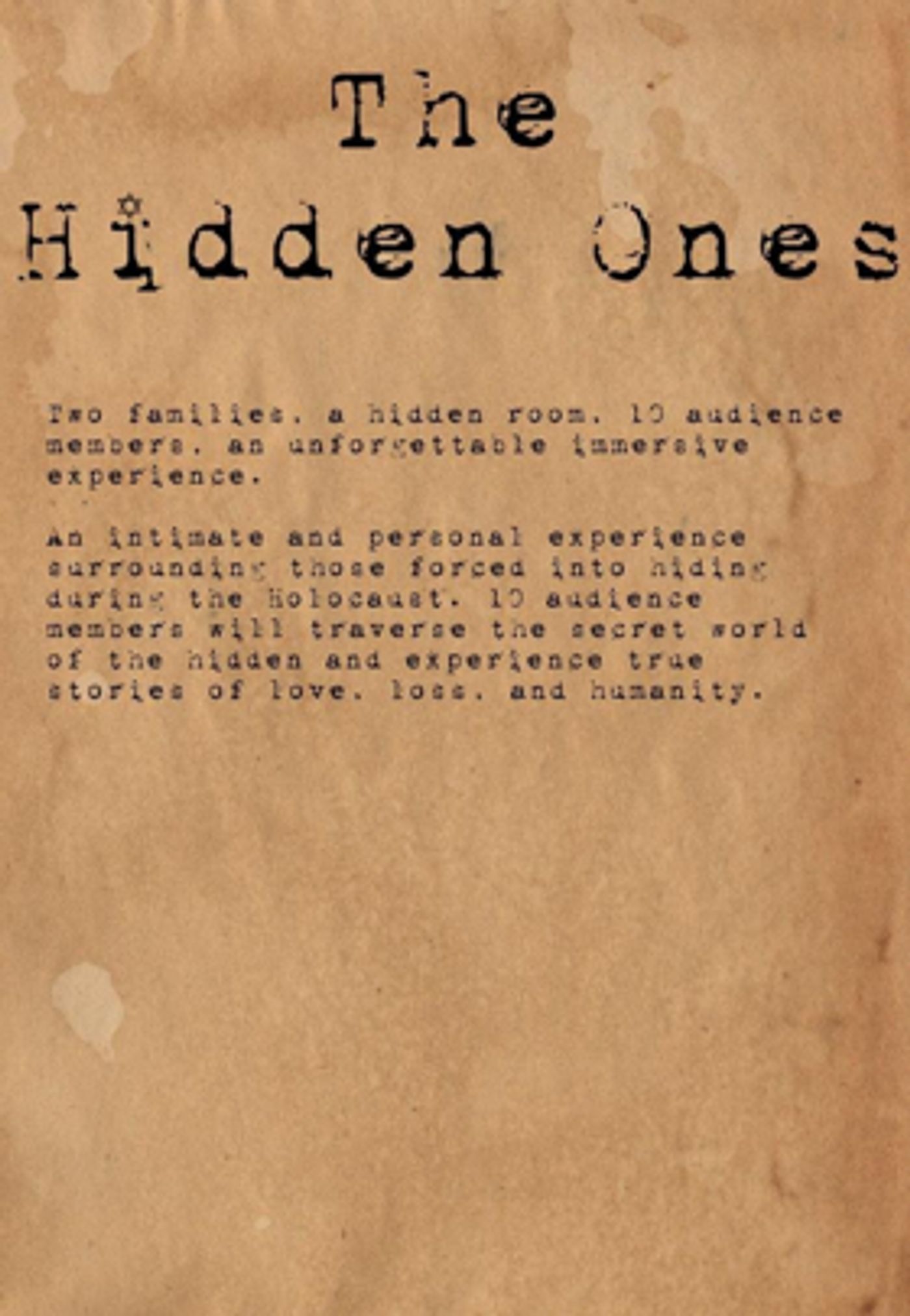 THE HIDDEN ONES Sheds New Light On Holocaust Stories  Image