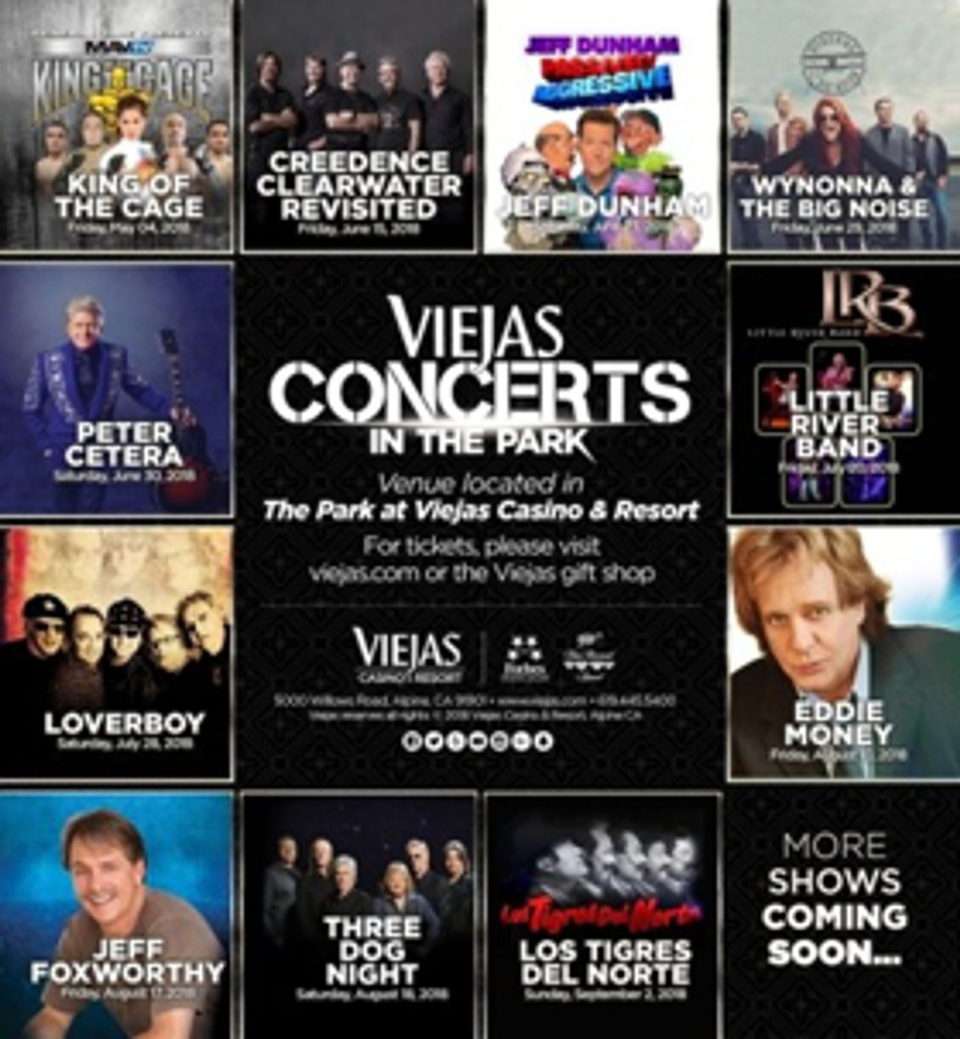 Viejas Casino & Resort Announces 2018 Summer Concert Lineup  Image
