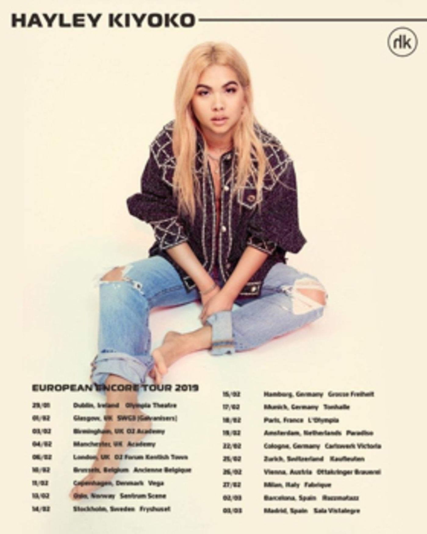 Hayley Kiyoko Announces 2019 European Tour Dates  Image