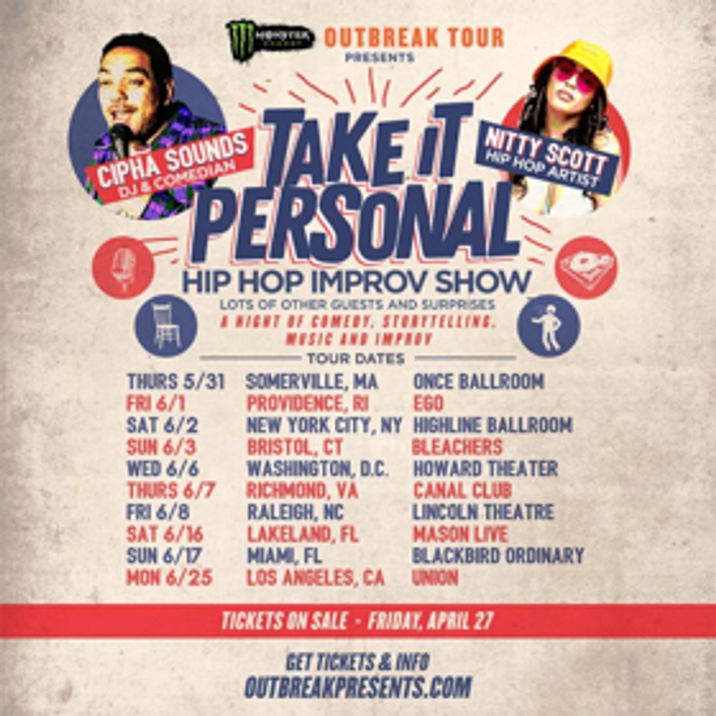 Cipha Sounds Announces Take It Personal Comedy Tour with Monster Energy Outbreak Cipha Sounds Announces Take It Personal Comedy Tour with Monster Energy Outbreak Image